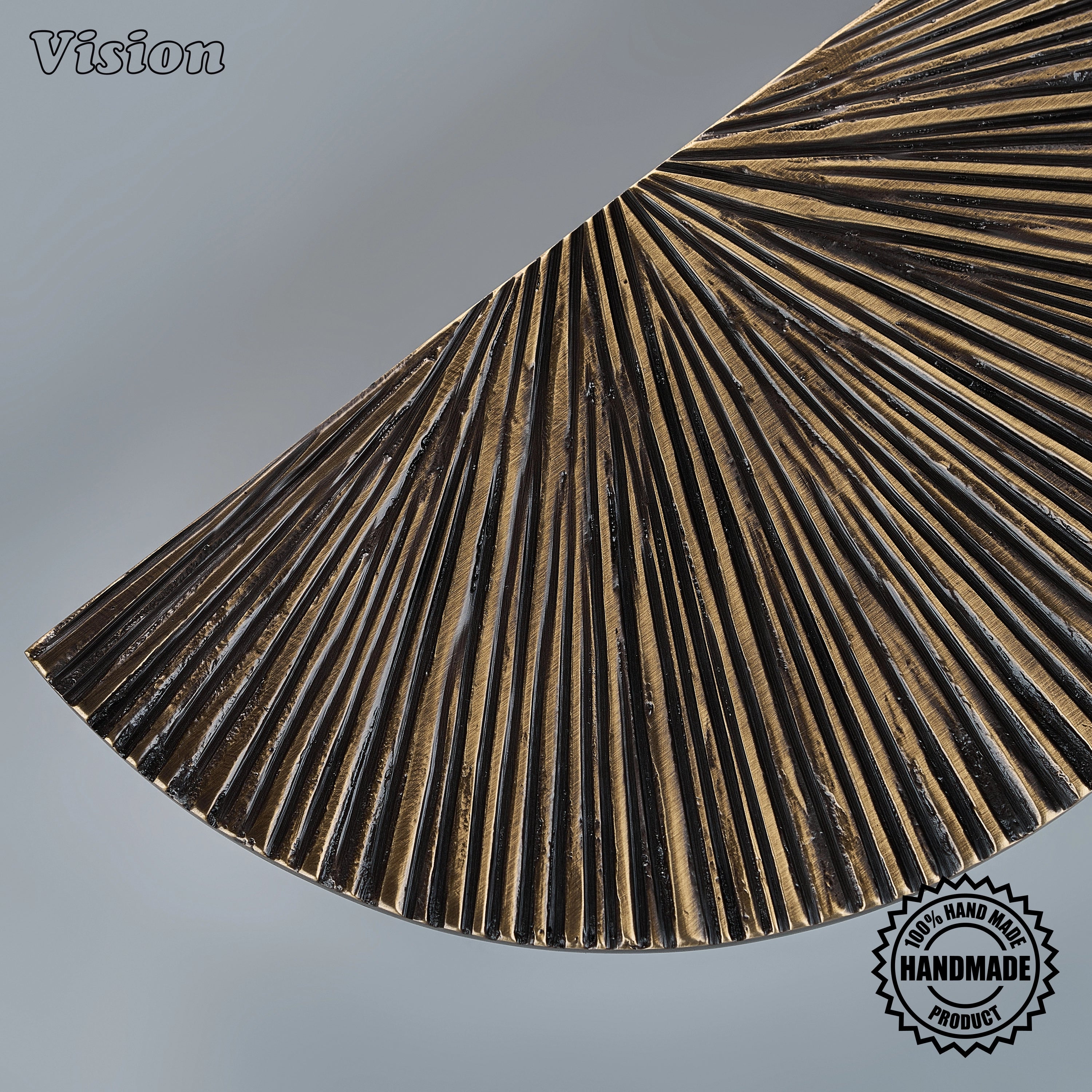 Antique bronze door handle featuring a handcrafted tactile ridged surface and semi round shape for timber doors