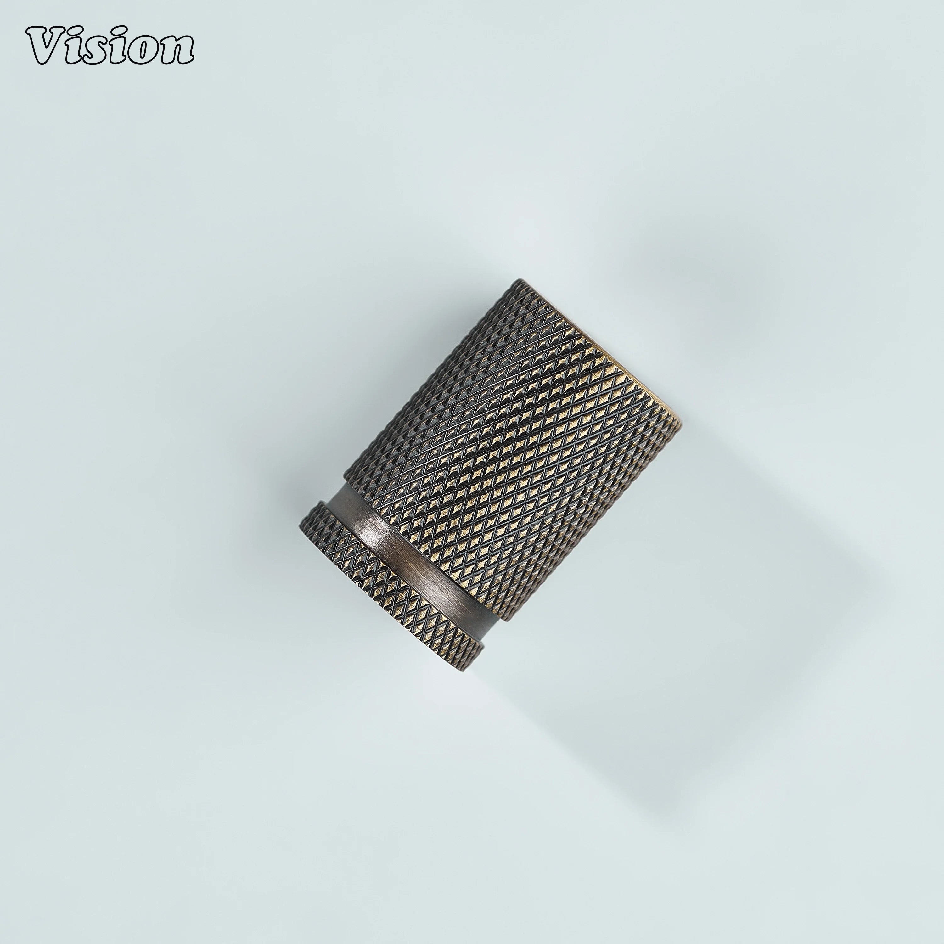 Antique bronze Azure knurled cylinder knob used for wardrobes and drawers.