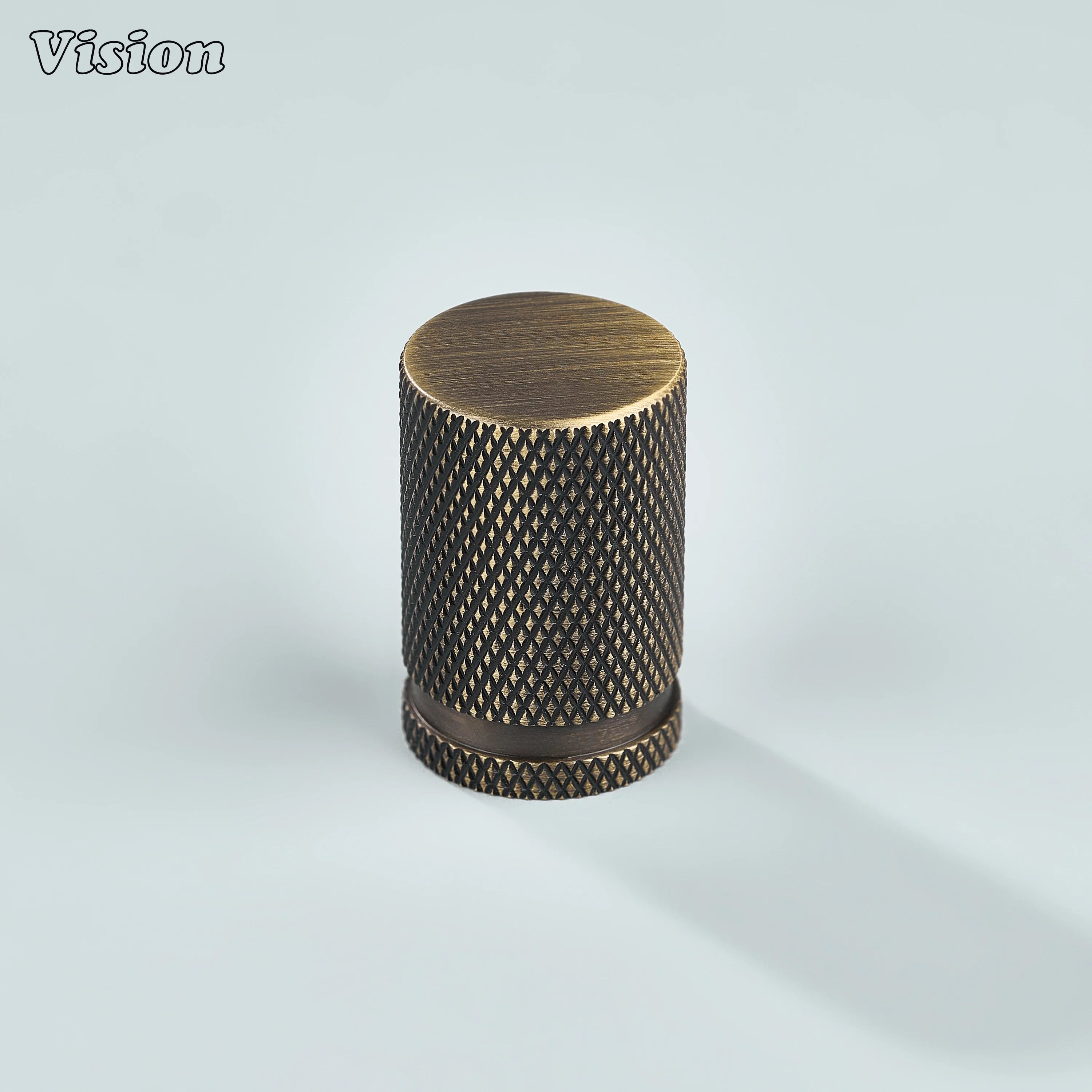 Elegant antique bronze Azure cylinder knob used for dressers and vanities.