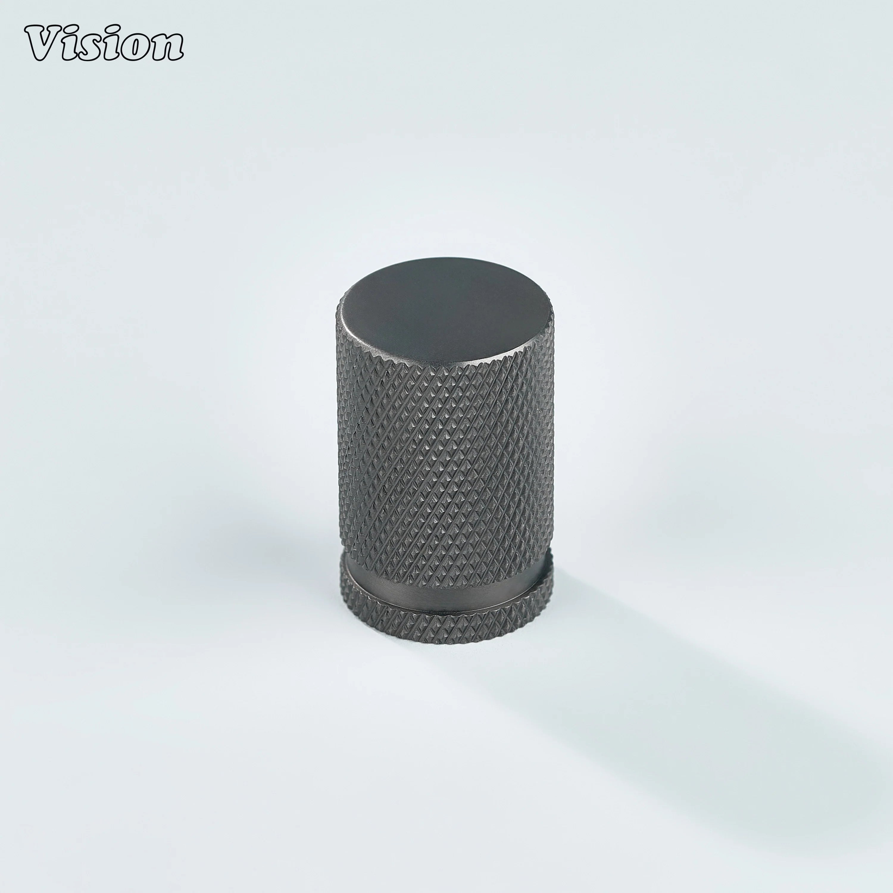 Gunmetal Azure knurled cylinder knob used for wardrobes and drawers