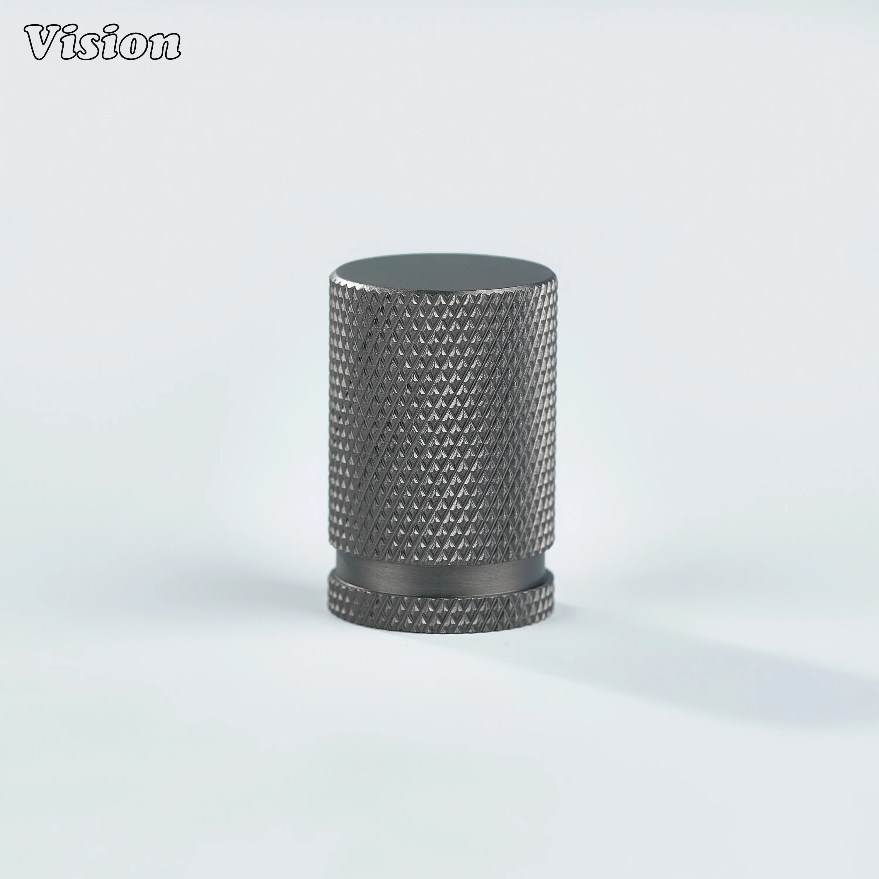 Solid brass gunmetal knurled knob for cupboards and furniture