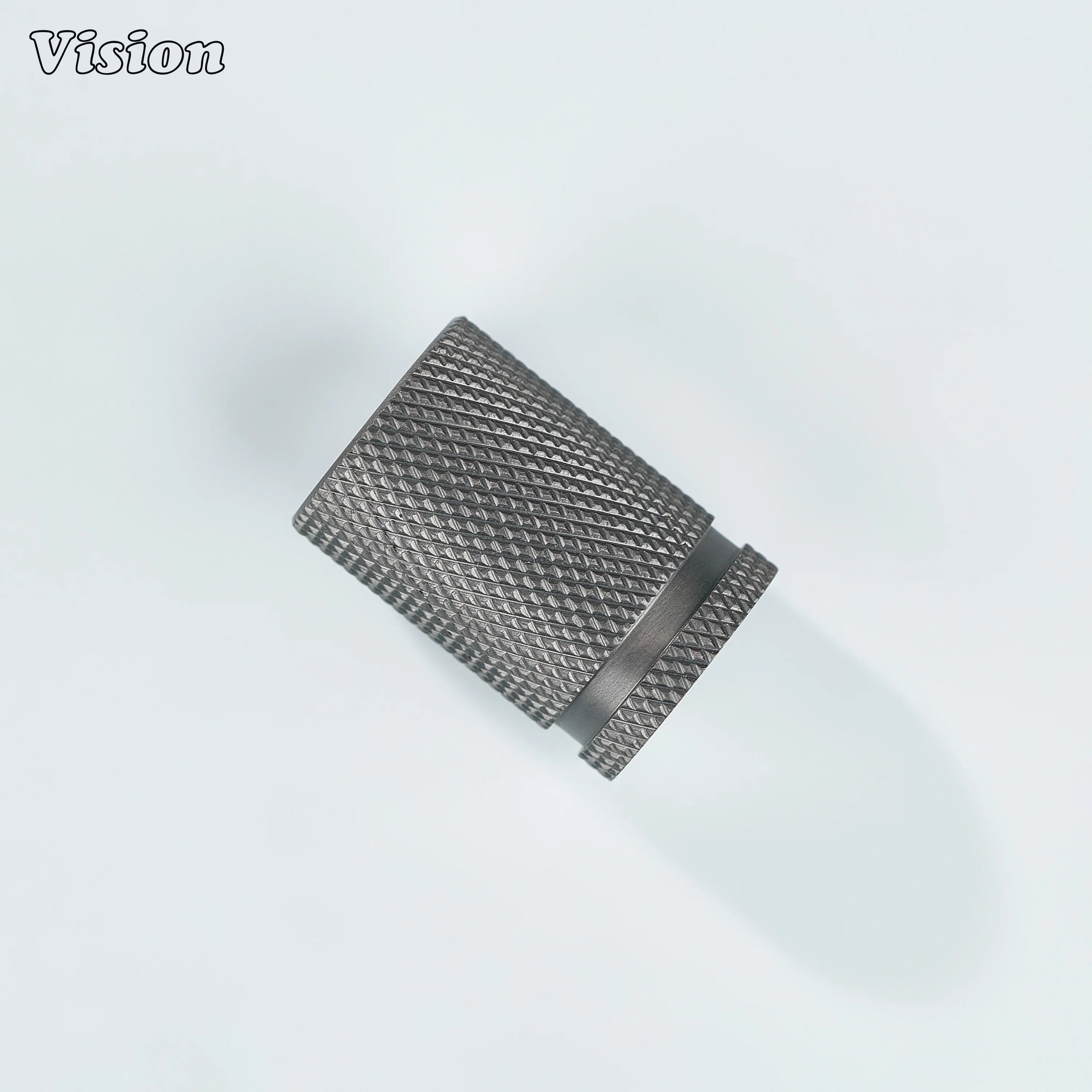 Premium gunmetal brass knob with linear knurling for cabinets