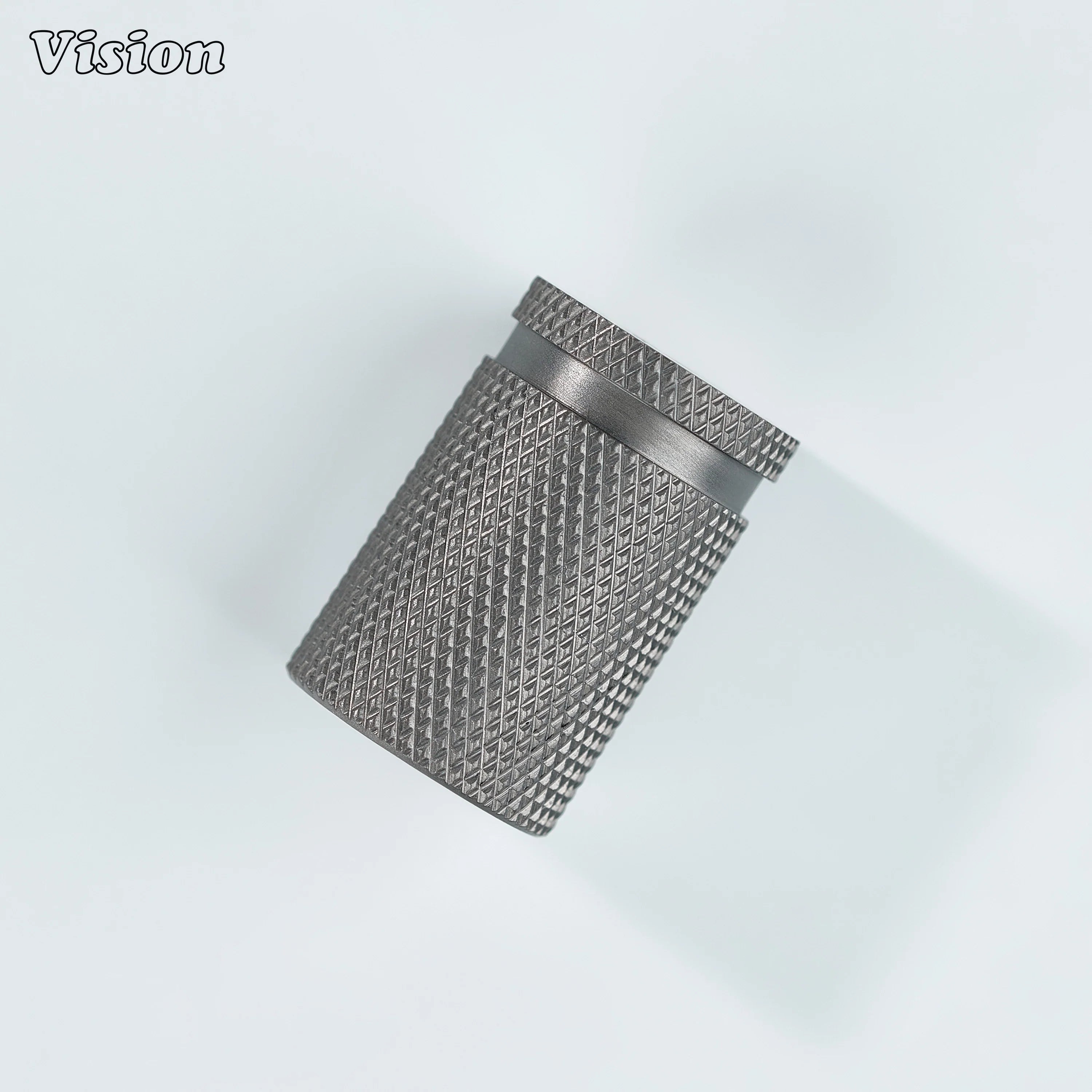 Elegant gunmetal Azure cylinder knob used for dressers and vanities