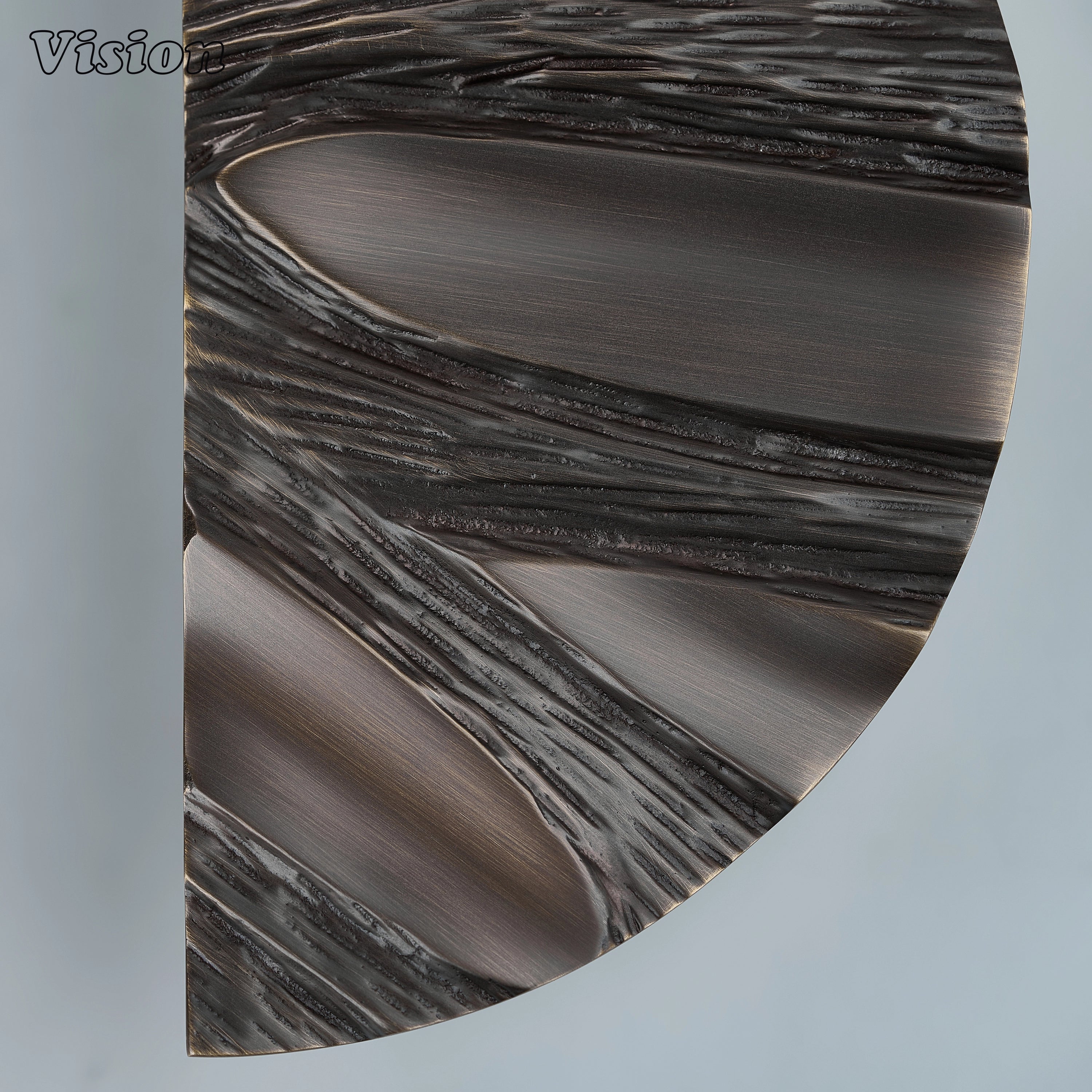 Organic bark-inspired Antique Bronze door handle for premium front doors and hospitality projects.