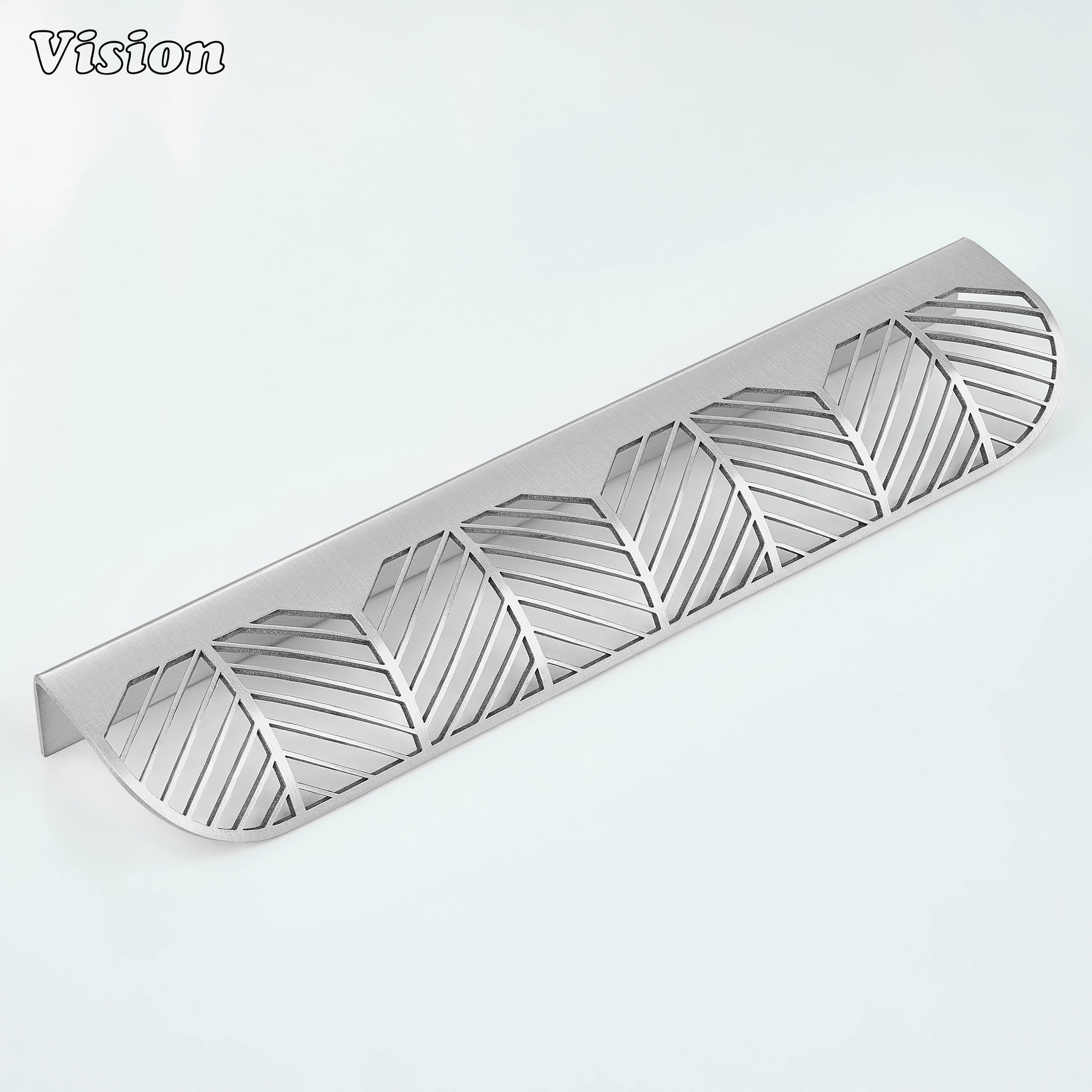 Cabinet handle with plain profile in Silver finish for furniture drawers