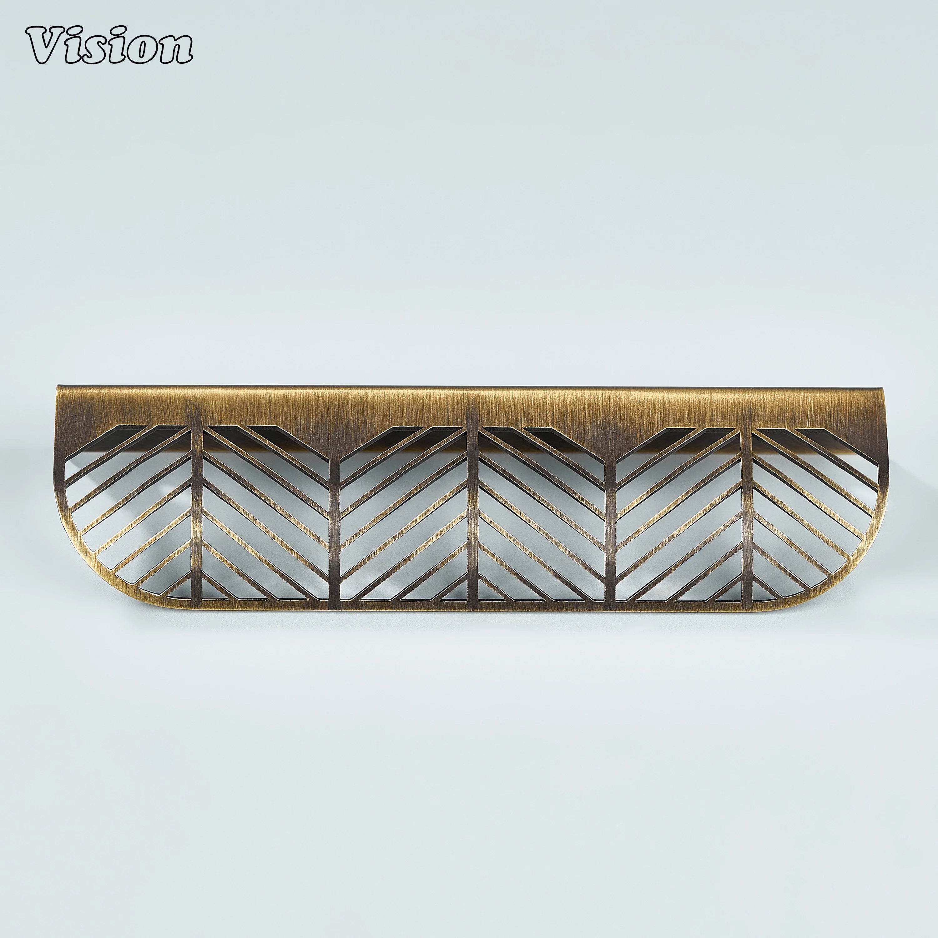 Antique Bronze finish plain cabinet handle with leaf design for kitchen cabinets