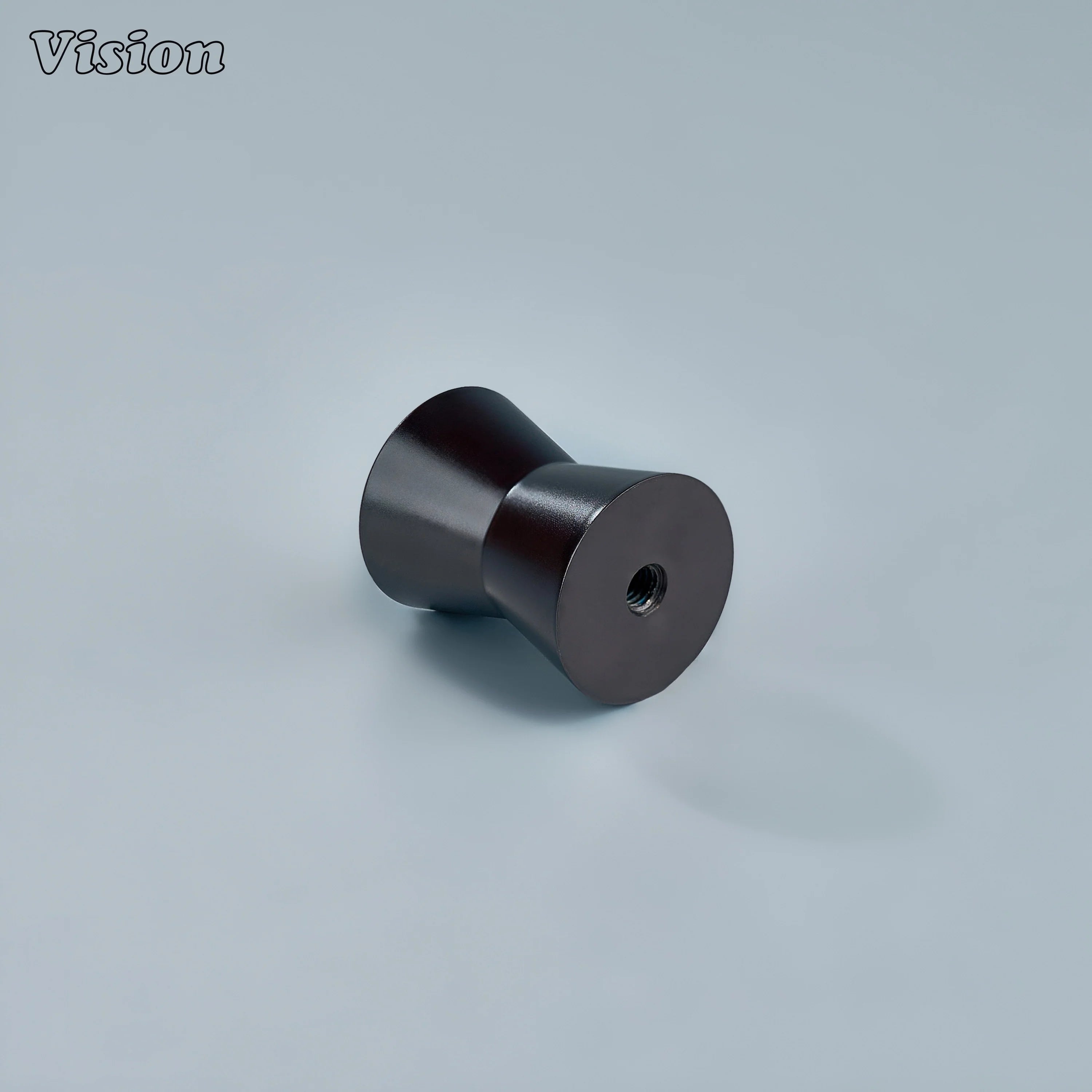 Modern solid brass cabinet knob in Silver with clean tapered profile for cabinetry