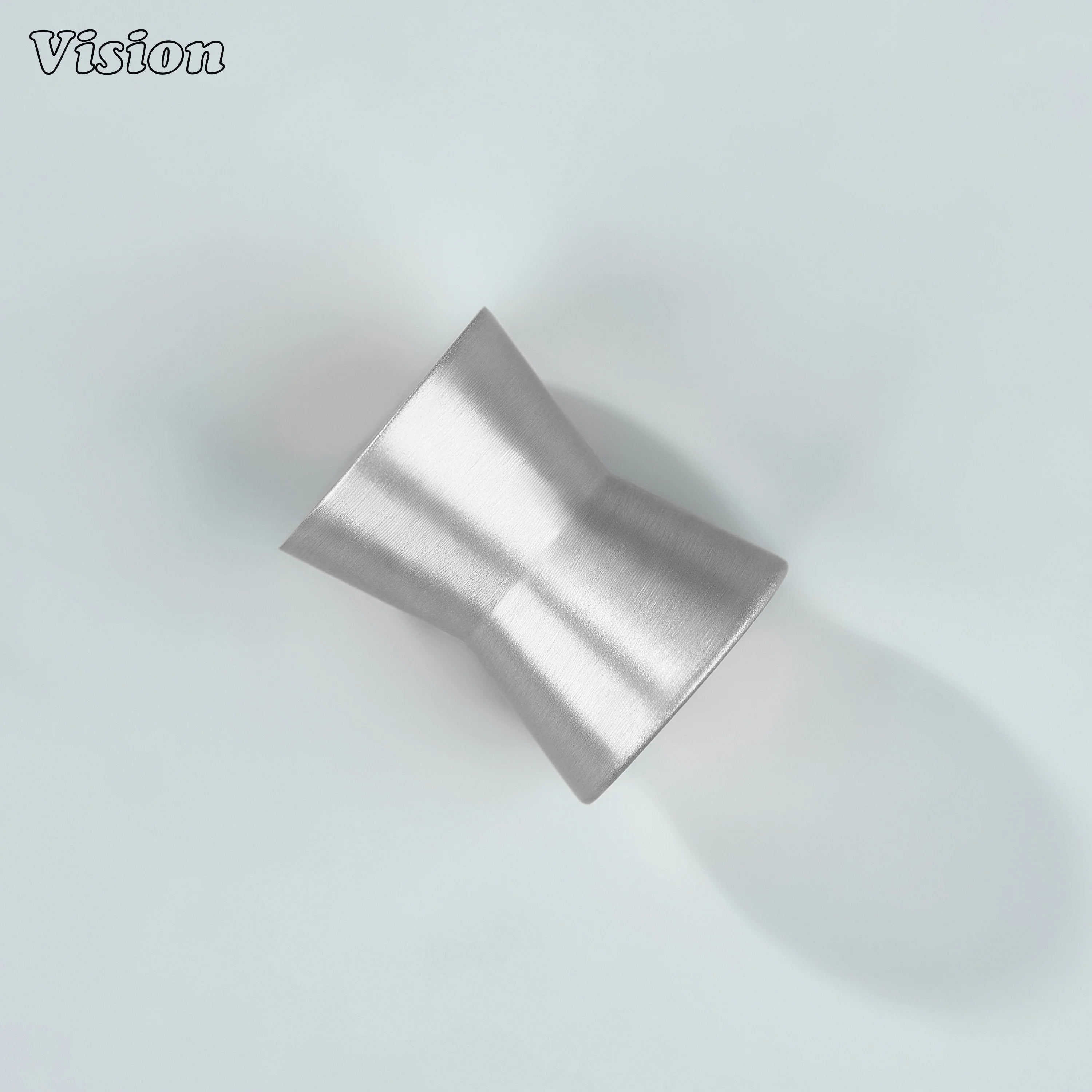 Tapered round cabinet knob in Silver solid brass for cupboard doors