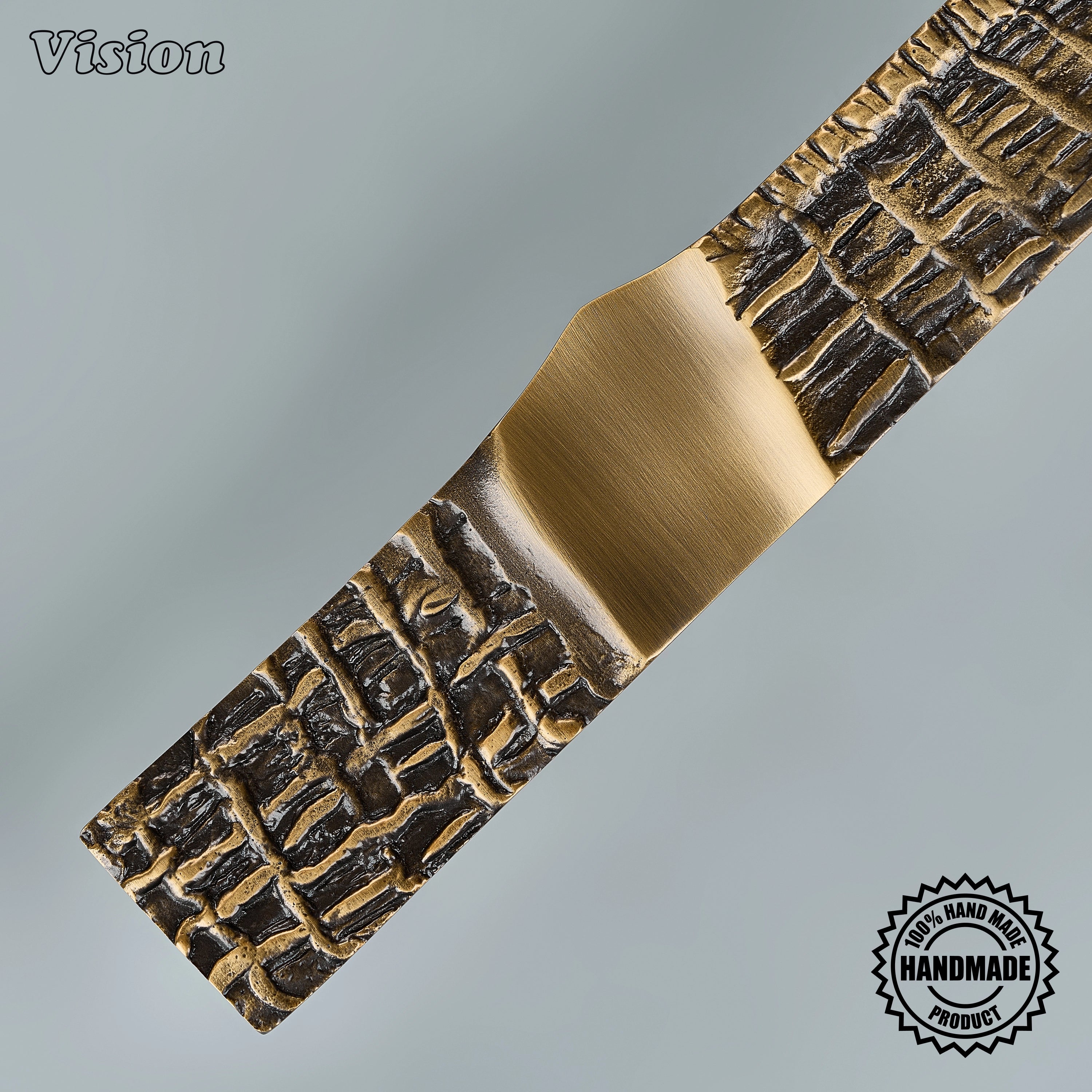 Premium antique bronze sculpted brass pull handle with round mounting posts on integrated dishwashers