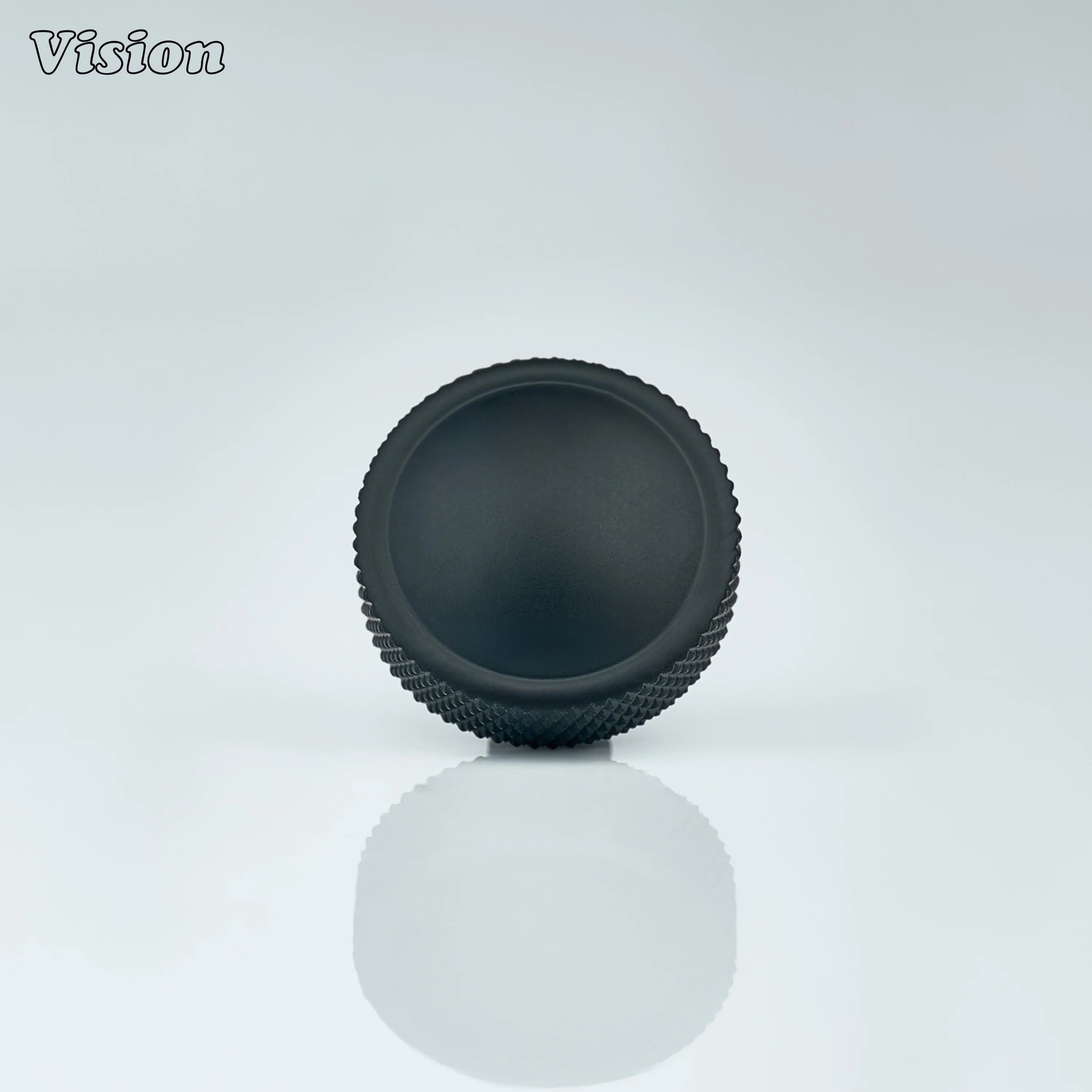 Premium Black round cabinet knob with solid brass construction