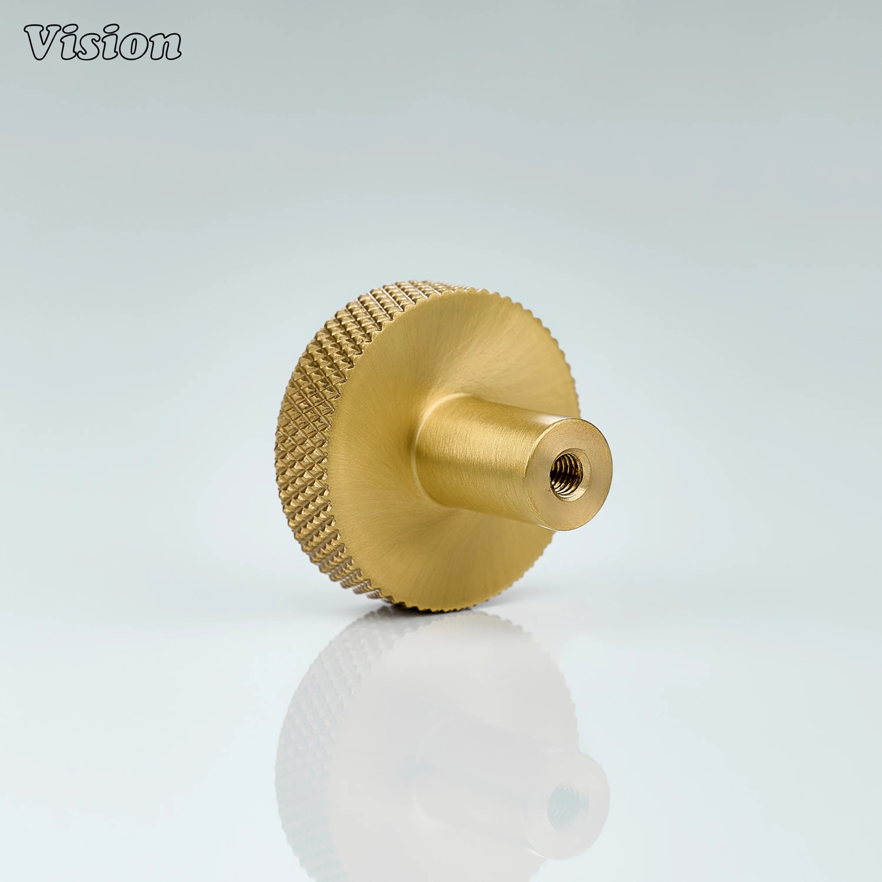 Premium Gold round cabinet knob with textured grip for contemporary furniture applications