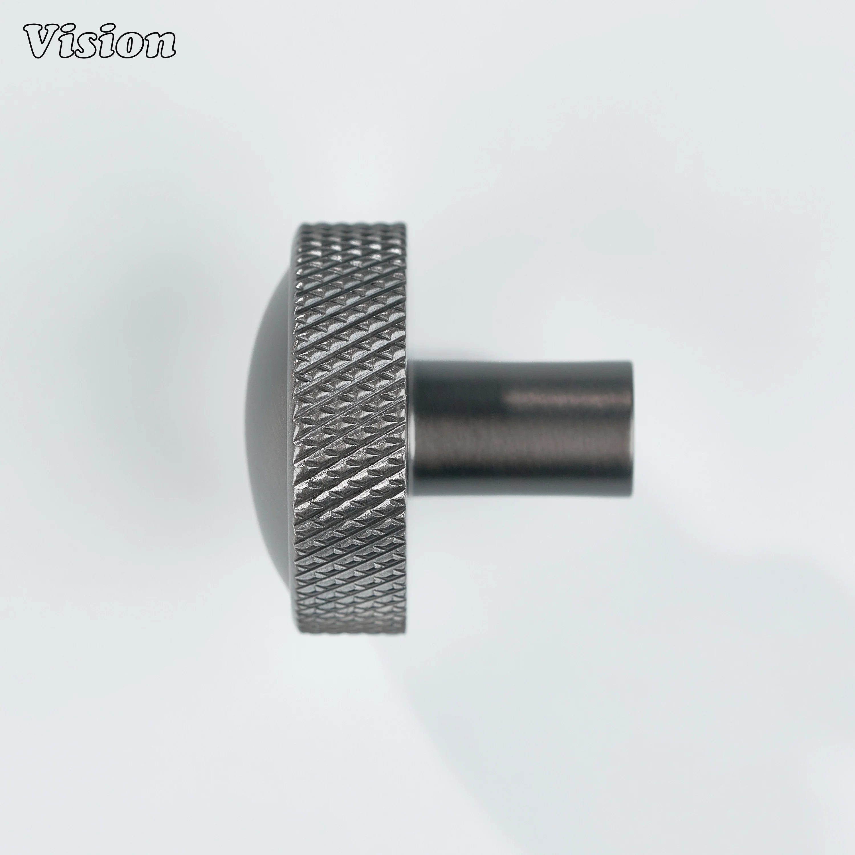 Modern round cabinet knob in Gunmetal for wardrobes and drawer units