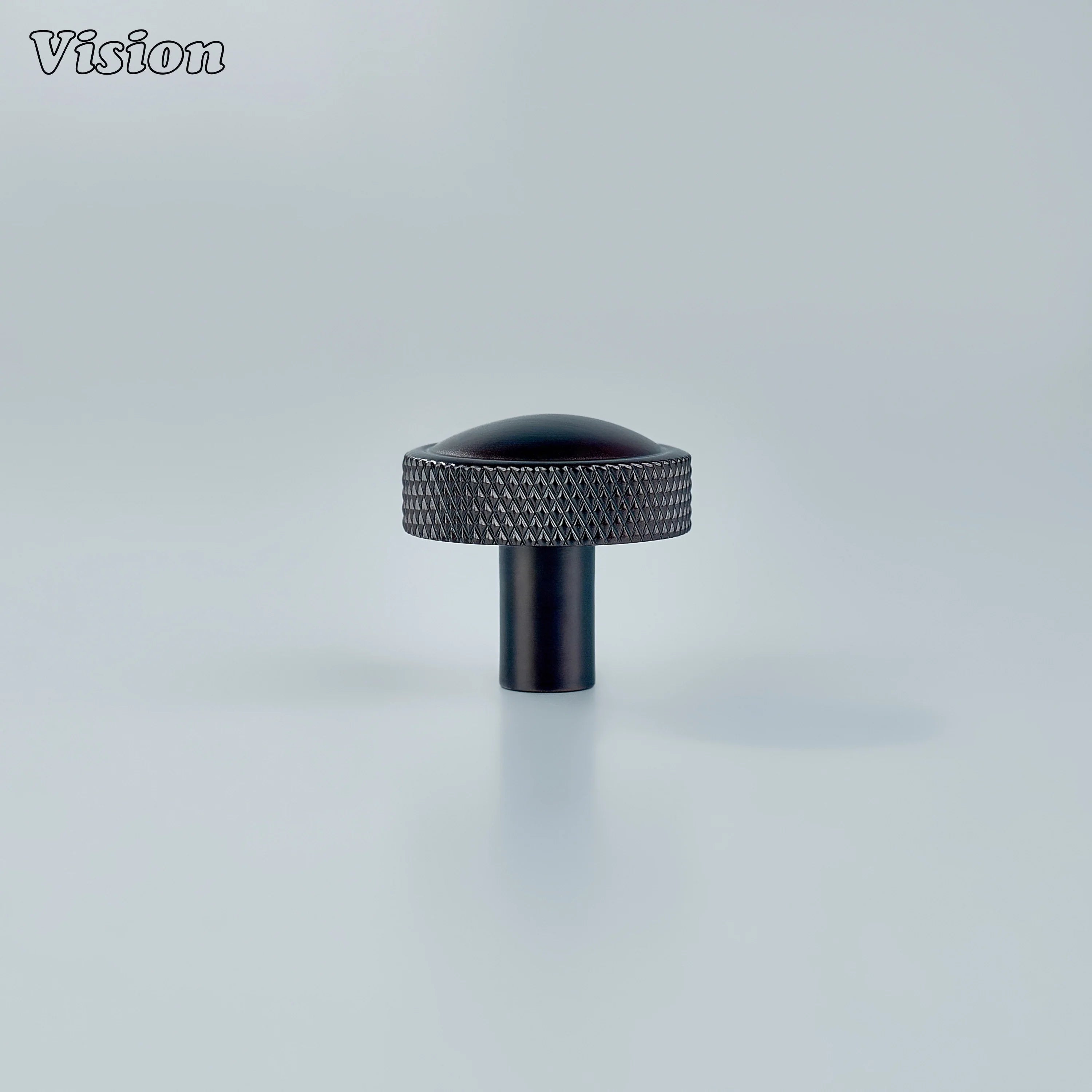 Knurled round cabinet knob in Oil Rubbed Bronze finish for wardrobes and drawers