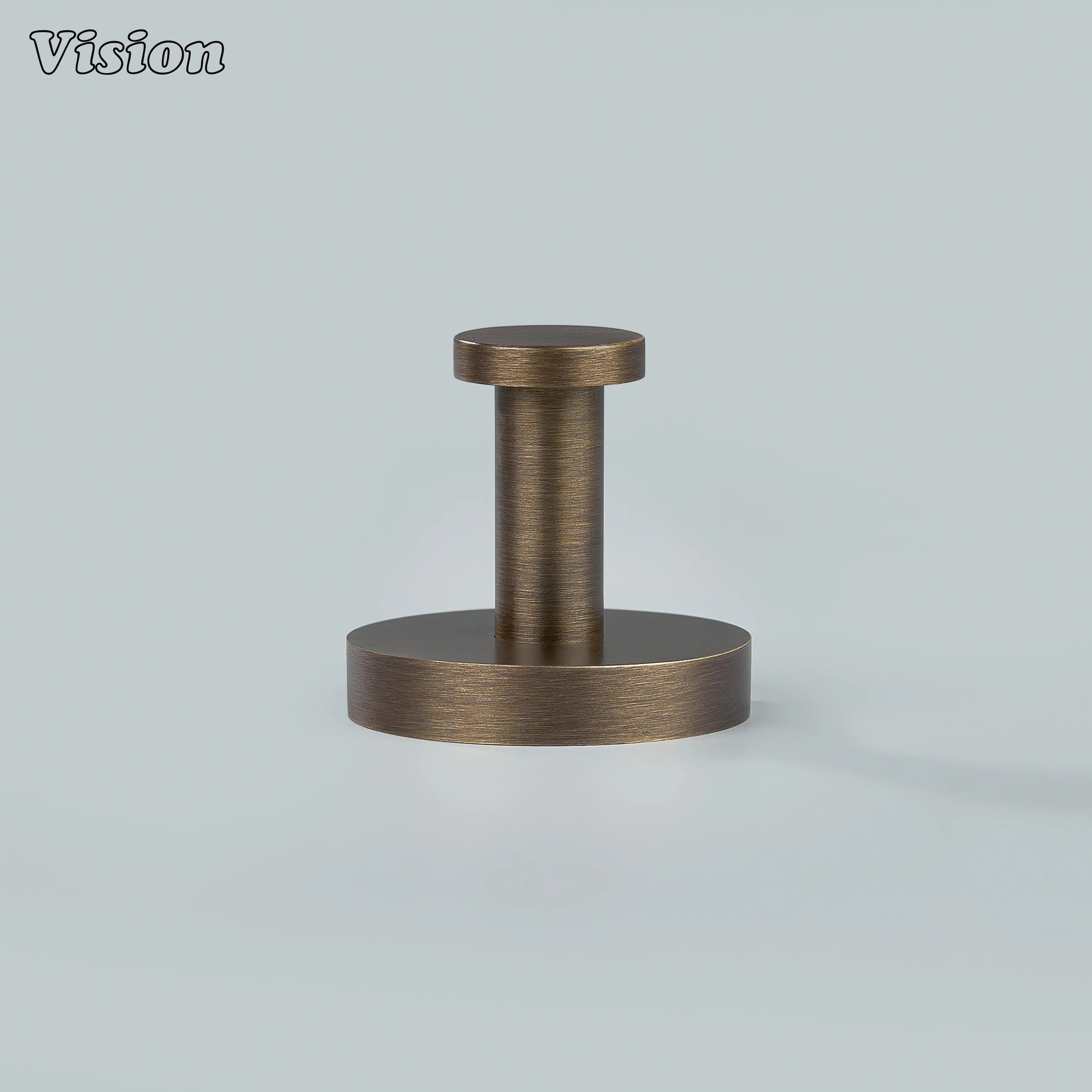 Antique Bronze finish plain wall hook with flat circular mount for closets