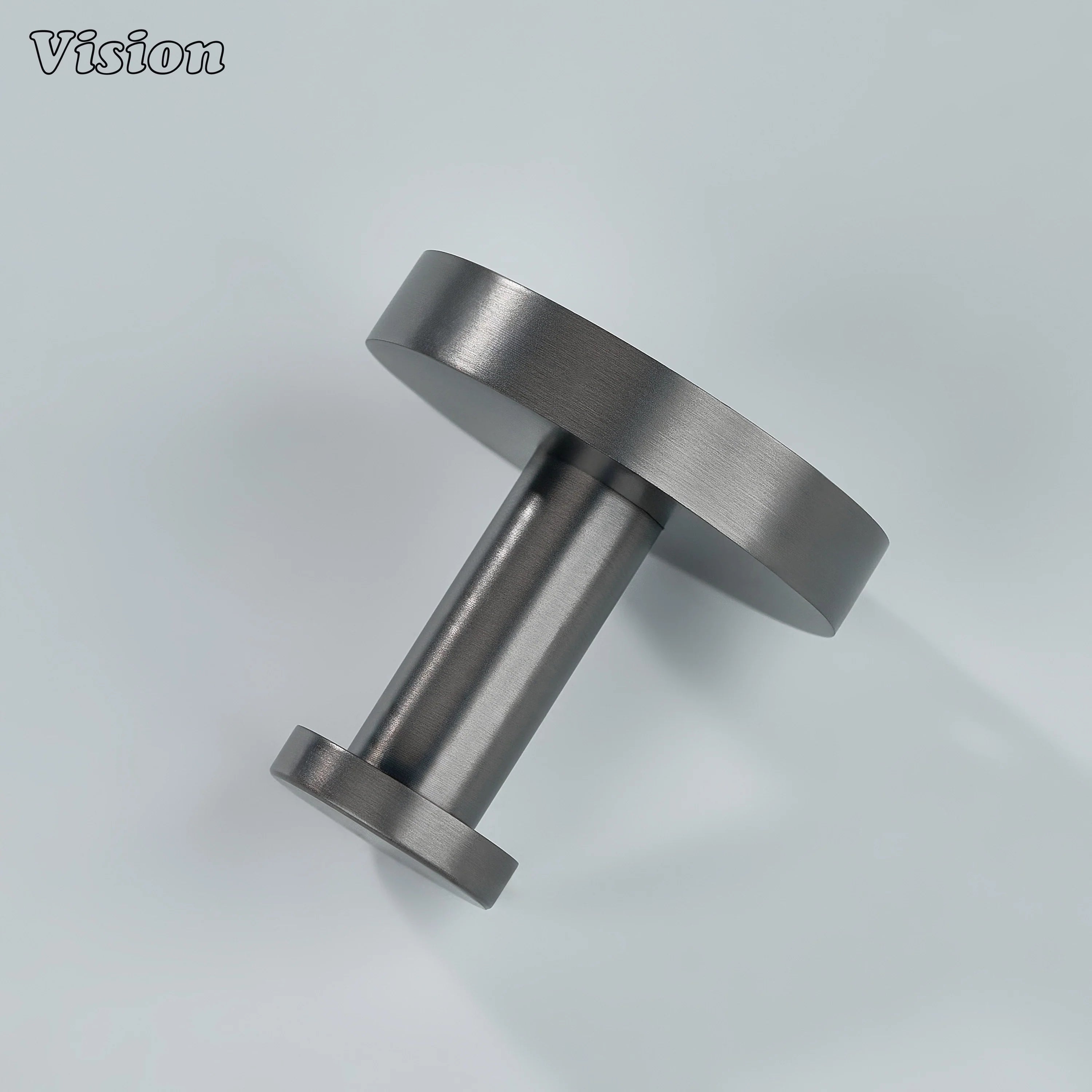 Gunmetal finish plain wall hook with flat circular mount for closets