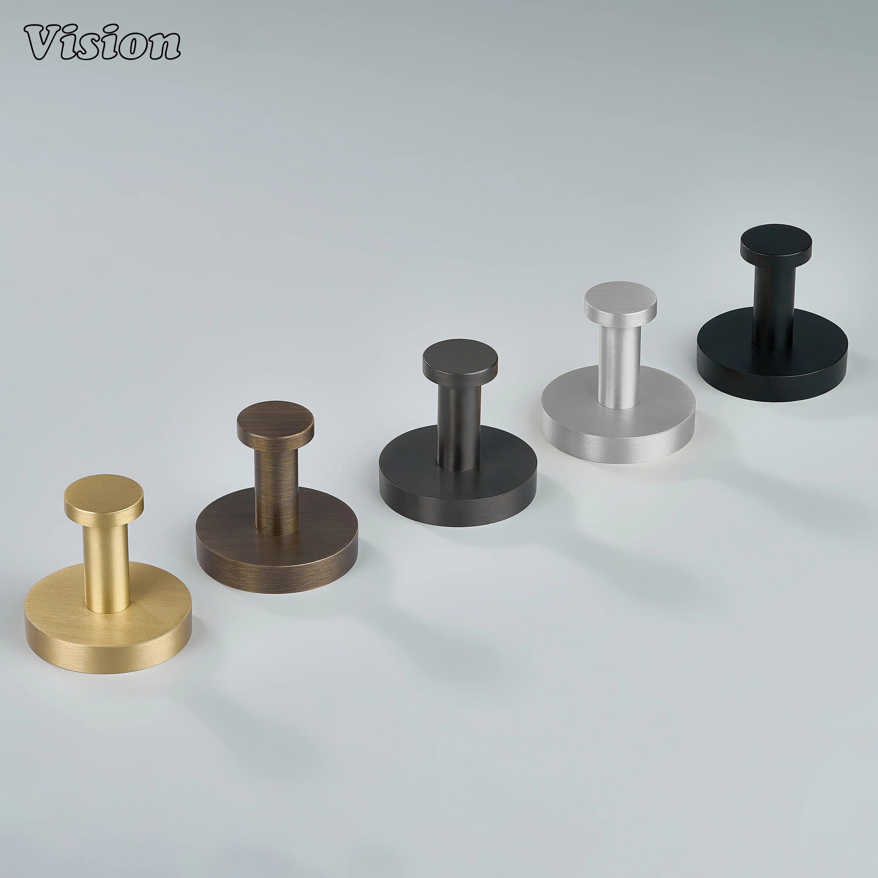 Premium brass wall hook in Gunmetal with round disc base