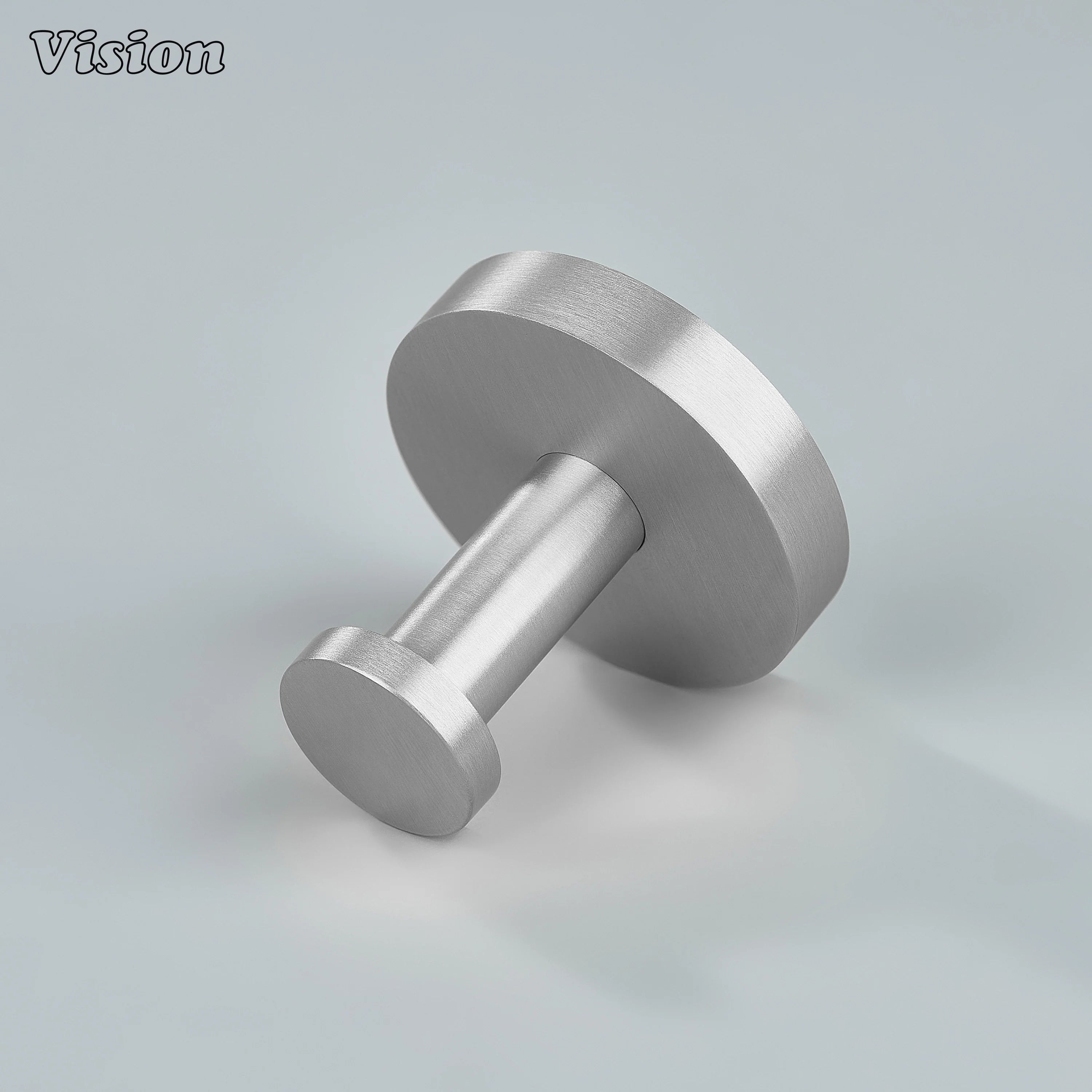 Solid brass wall hook in Silver with smooth round profile for towels