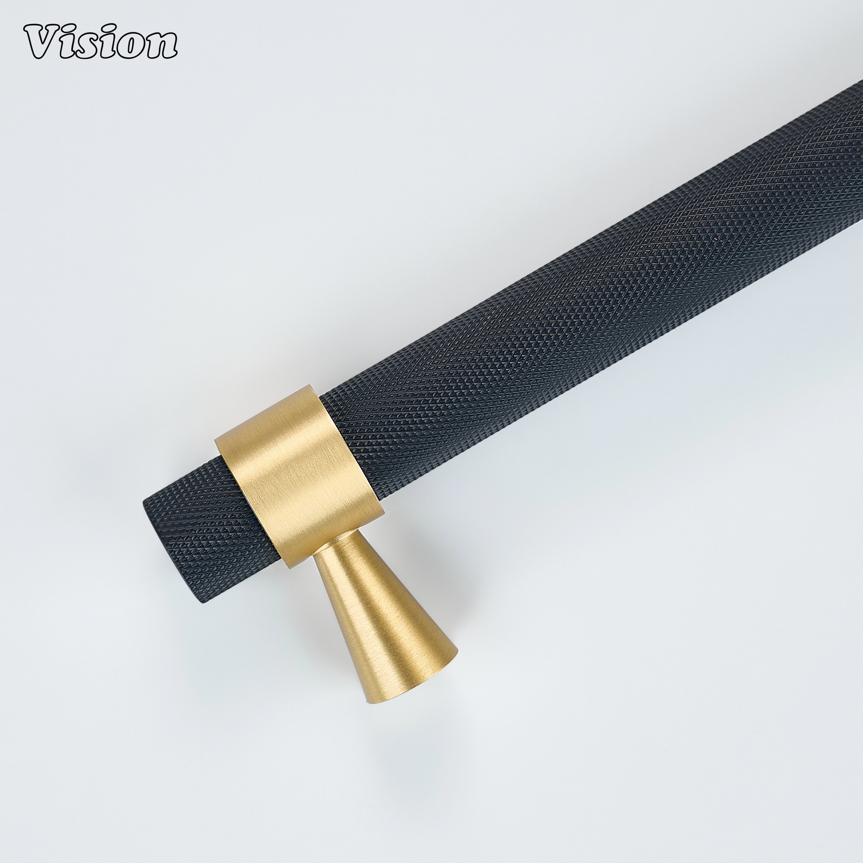 Black and Gold appliance pull offering secure grip for luxury integrated appliances.