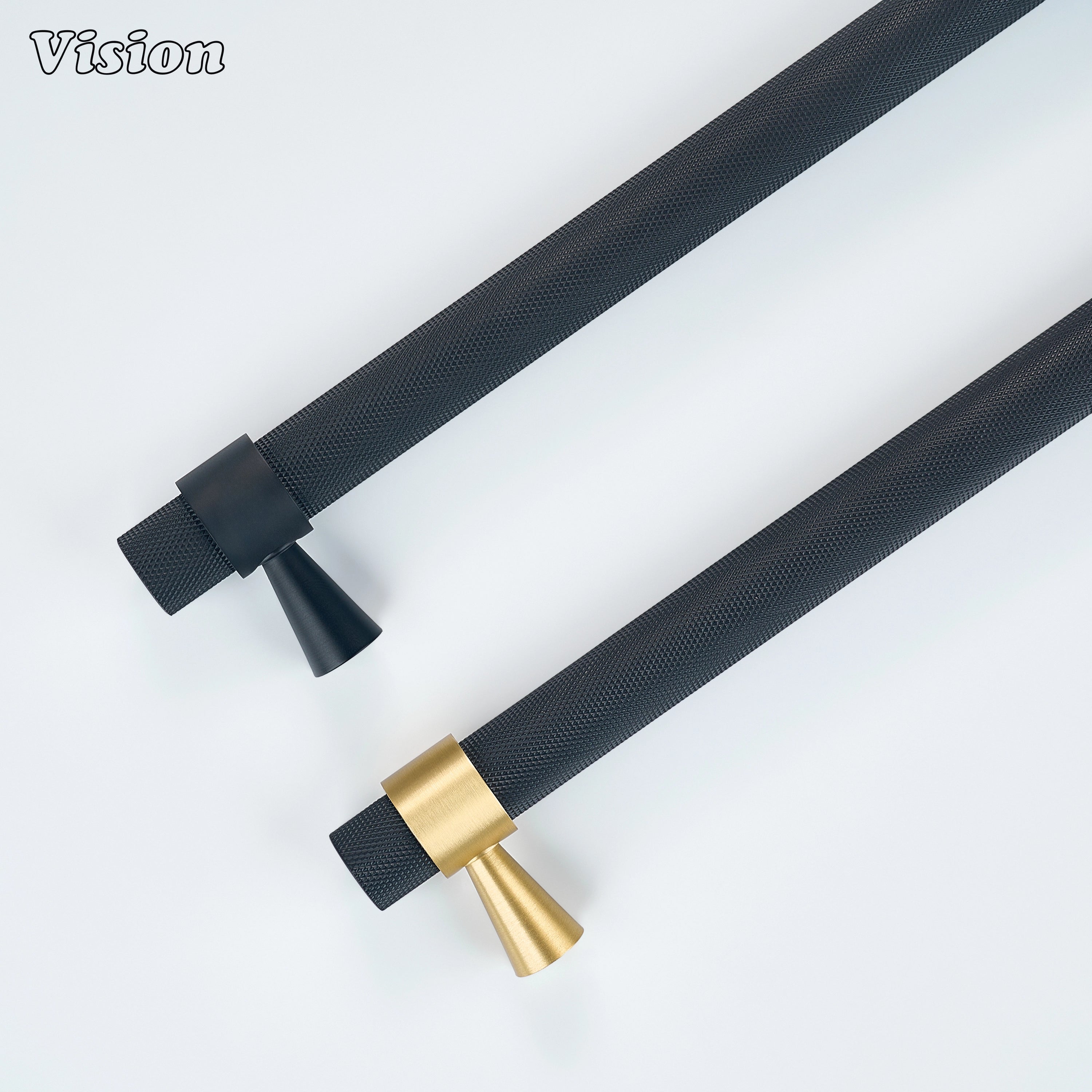 Black and Gold diamond textured appliance handle for modern appliance furniture.