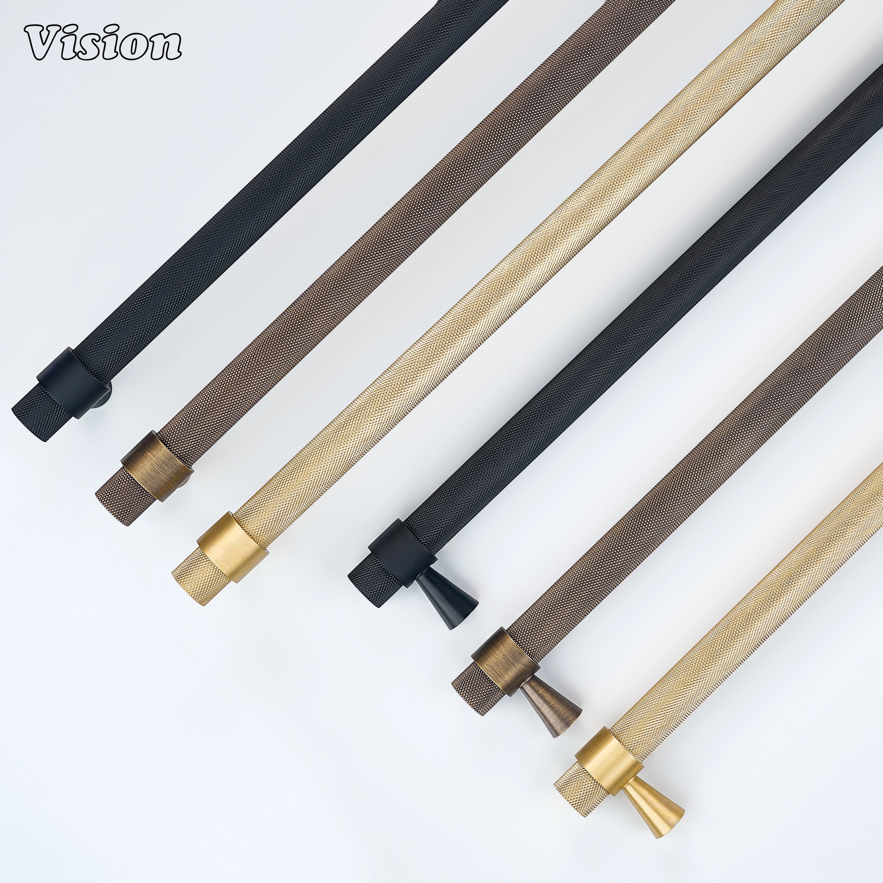 Black and Silver solid brass appliance pull for oversized integrated refrigerator cabinetry.