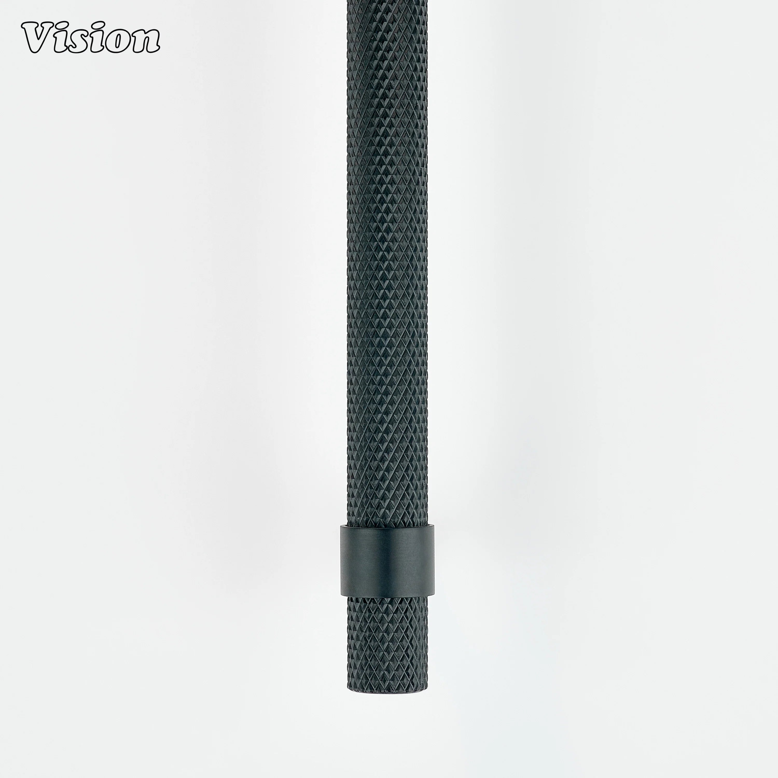 Knurled cabinet handle in Black for storage units