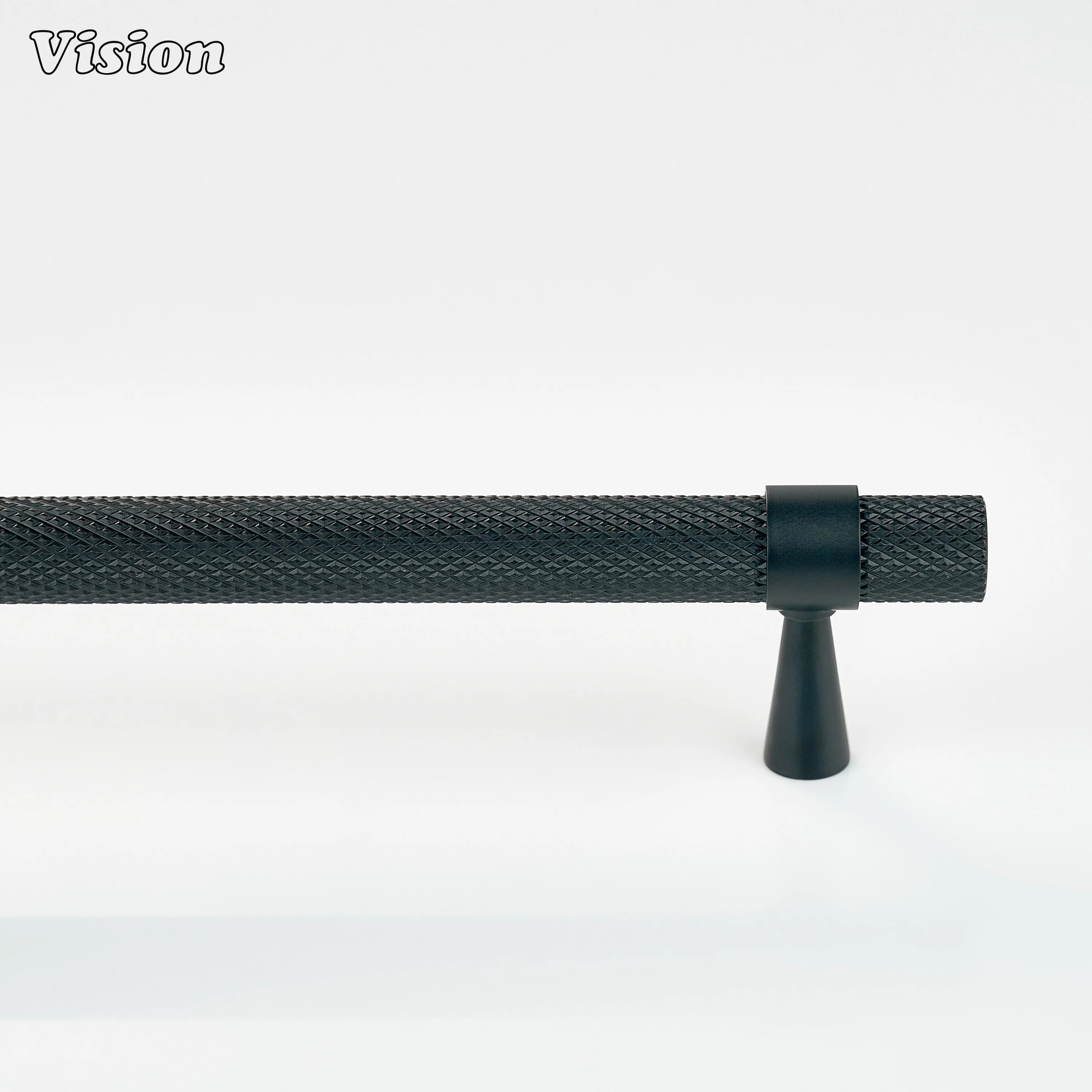 Black cabinet handle with cylindrical bar for interiors