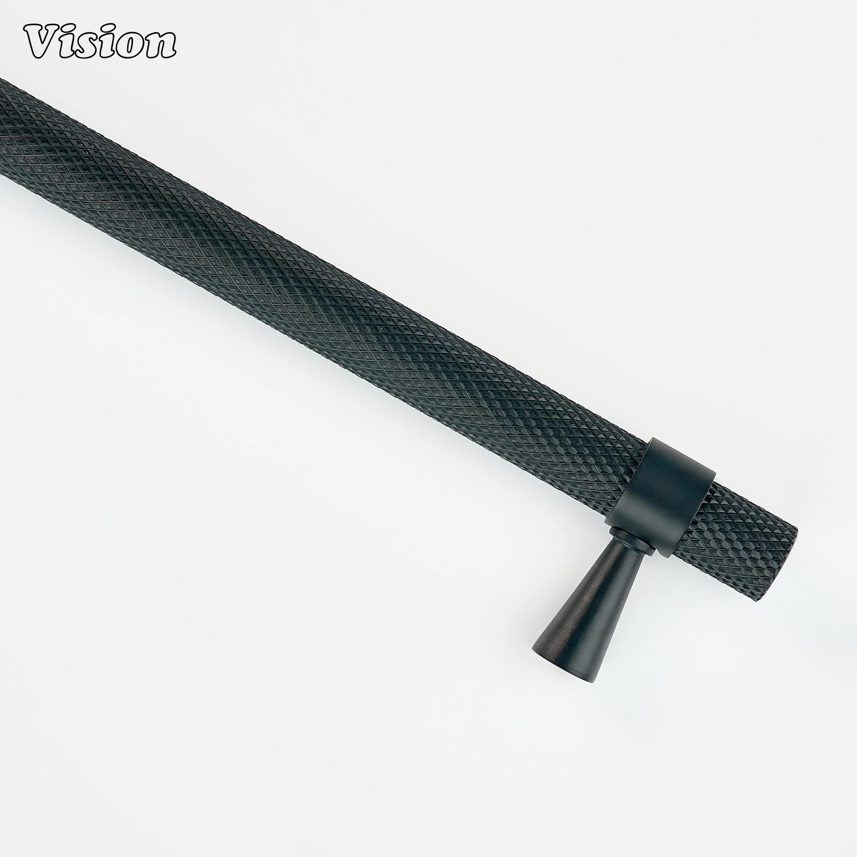 Cabinet handle in Black with knurled bar for drawers