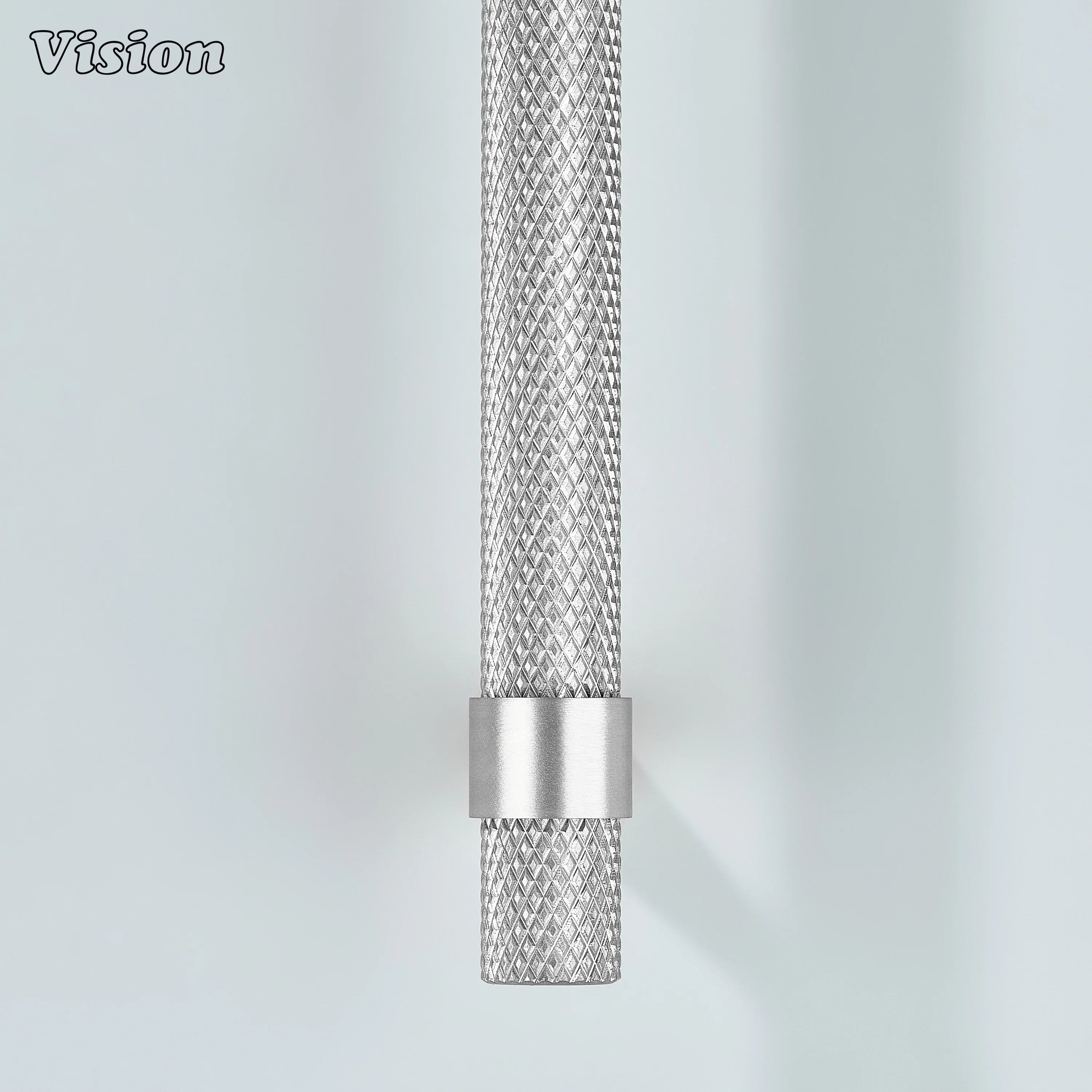 Modern silver Canyon handle used for furniture and vanity units.