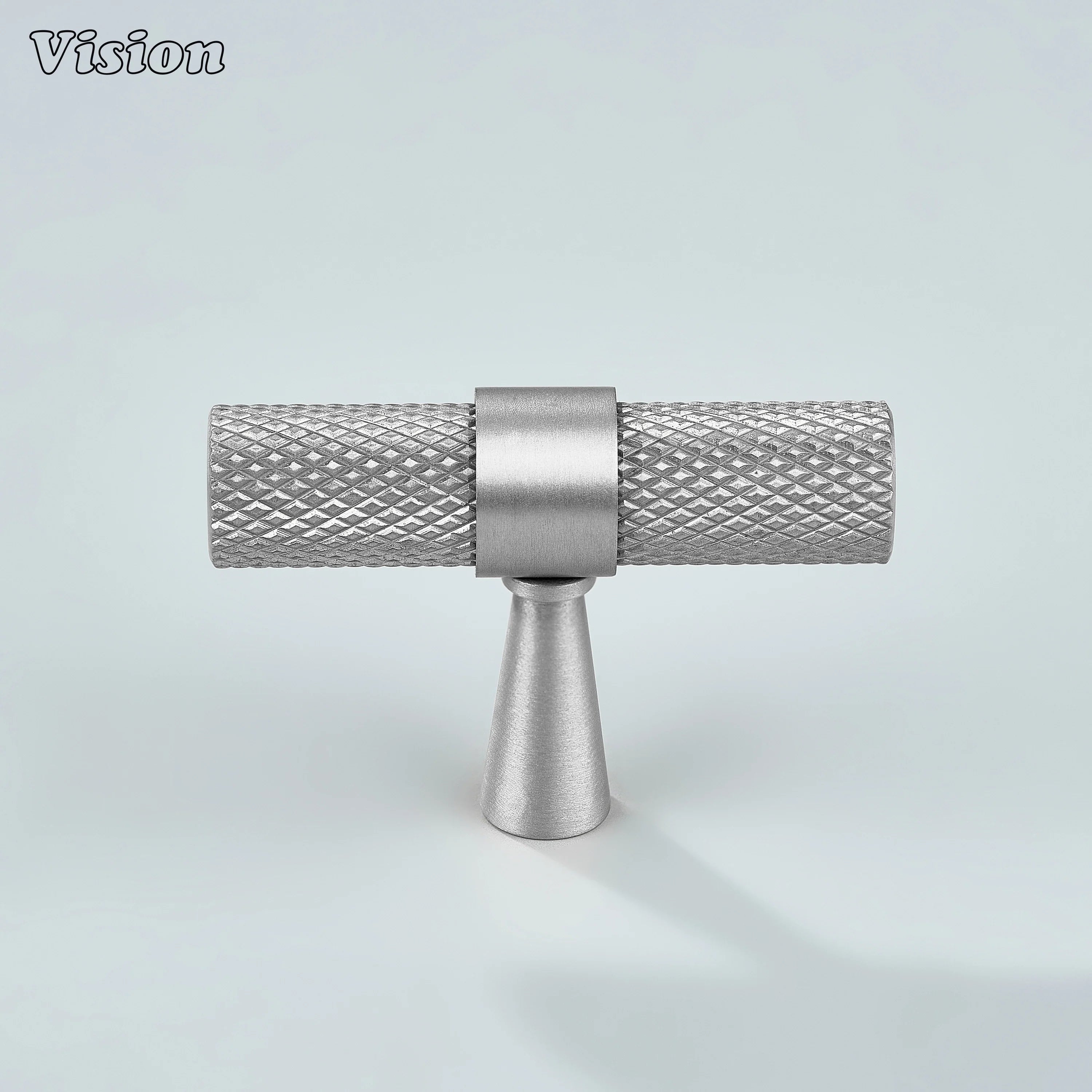Silver Canyon knurled cabinet T-knob designed for drawers and wardrobes.