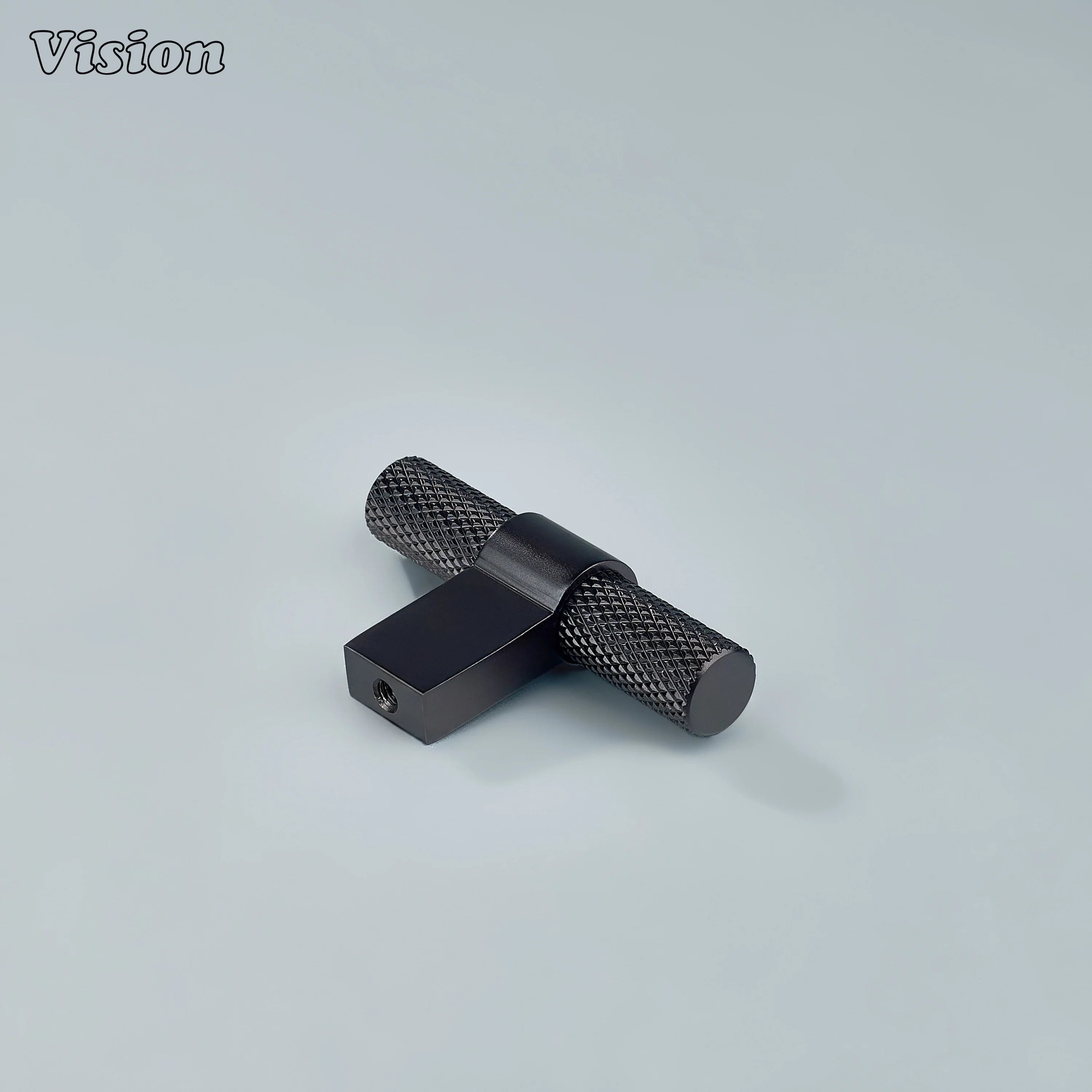 Celestia T-knob in oil rubbed bronze featuring textured knurl for cabinetry.