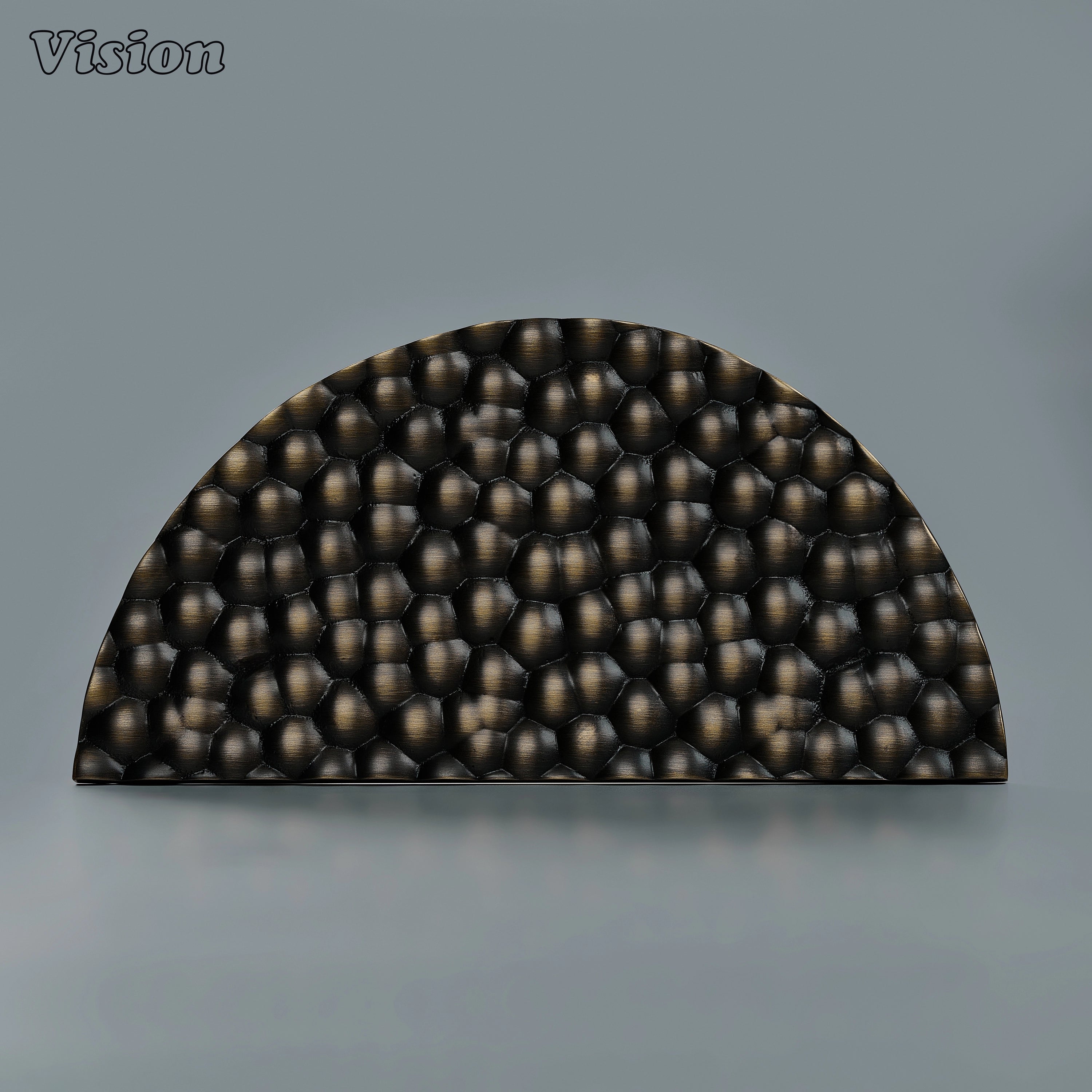 Antique Bronze premium brass half round pull handle with artisanal textured finish for statement furniture.