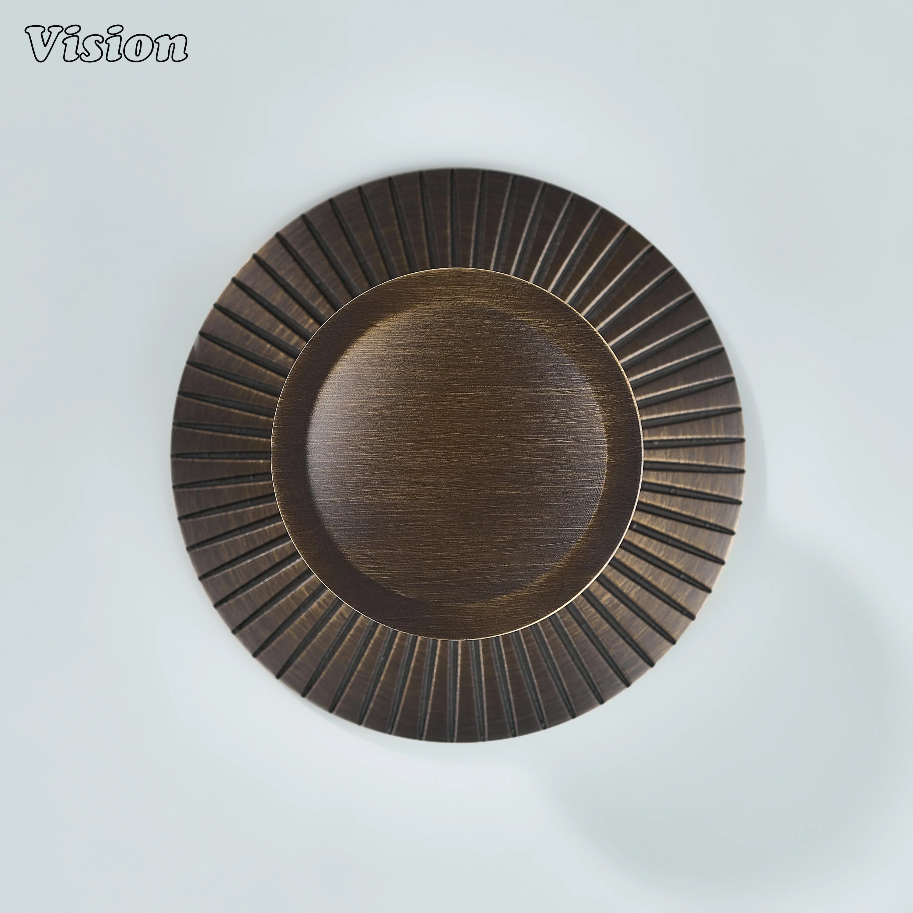 Comet Solid Brass Knob with Star Knurled Circular Plate Antique Bronze finish for drawers