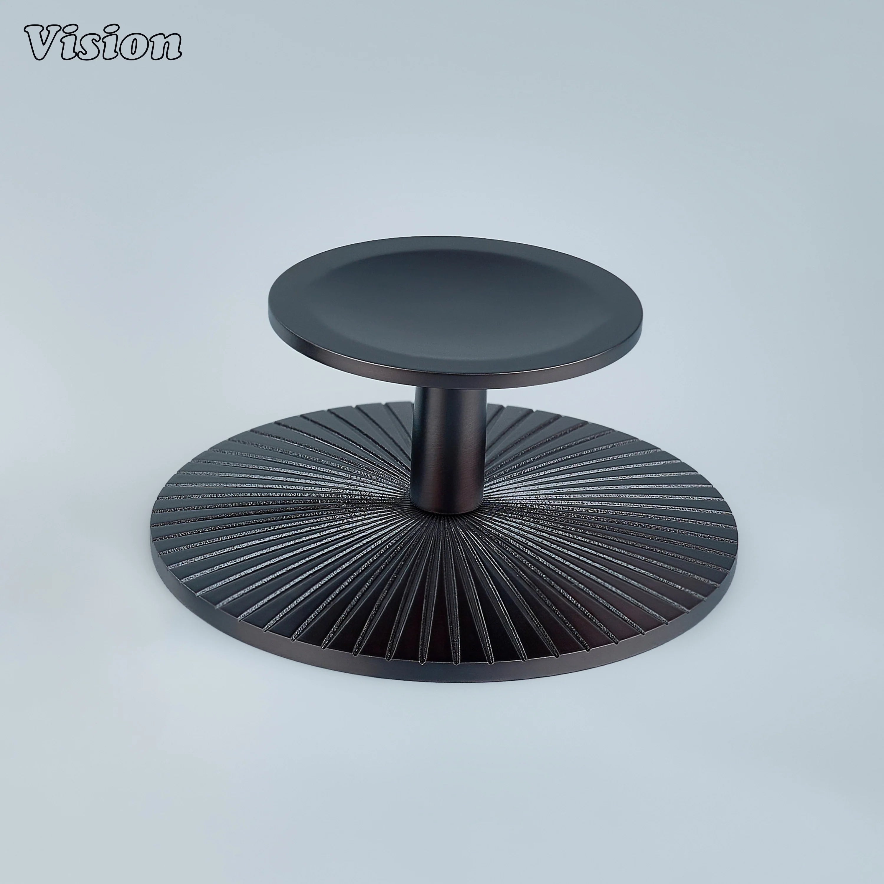 Comet Solid Brass Knob with Star Knurled Circular Plate Oil Rubbed Bronze for wardrobes