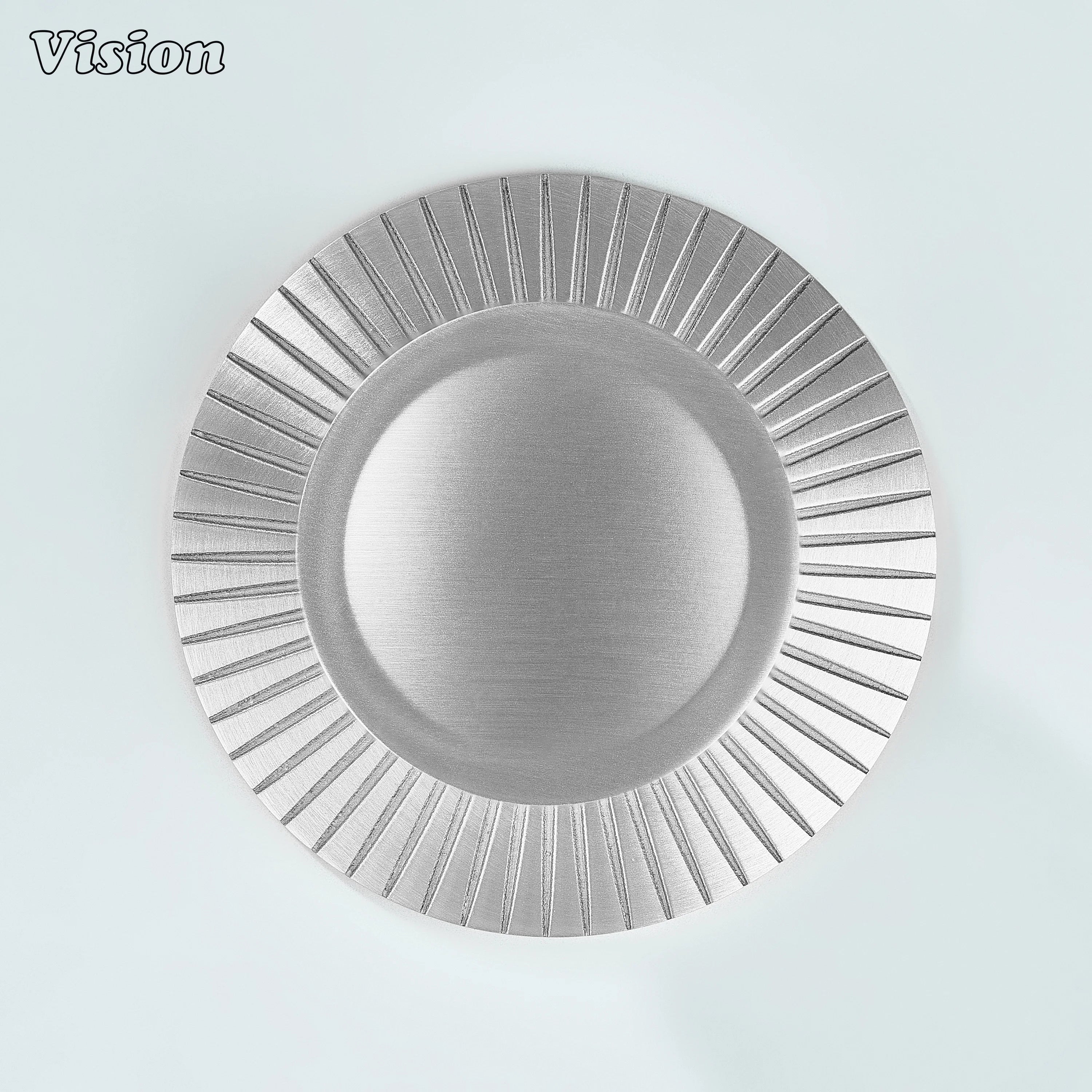 Comet Solid Brass Knob with Star Knurled Circular Plate in Silver for cabinets