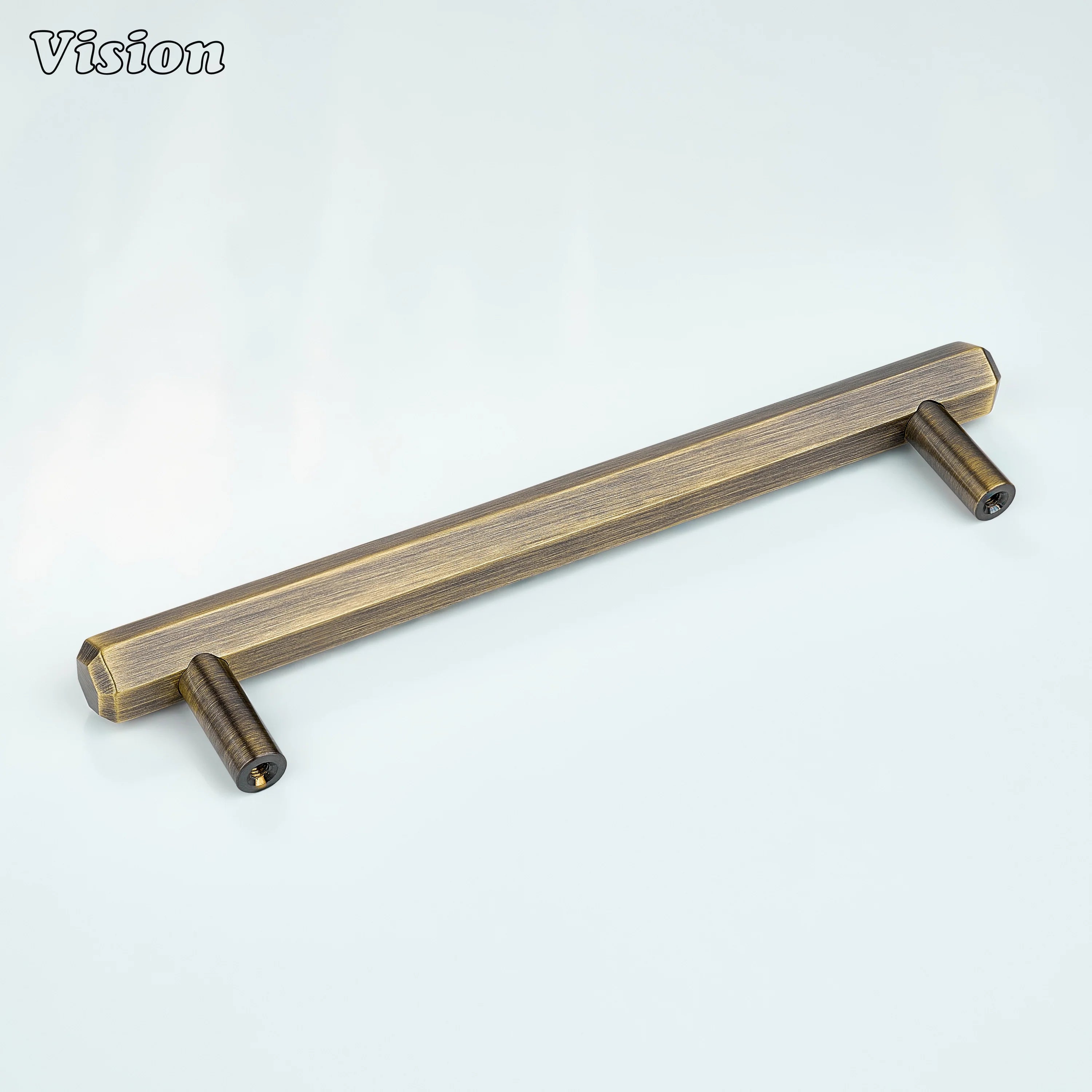 Hexagonal bar Antique Bronze cabinet handle with plain finish and round legs for cabinets