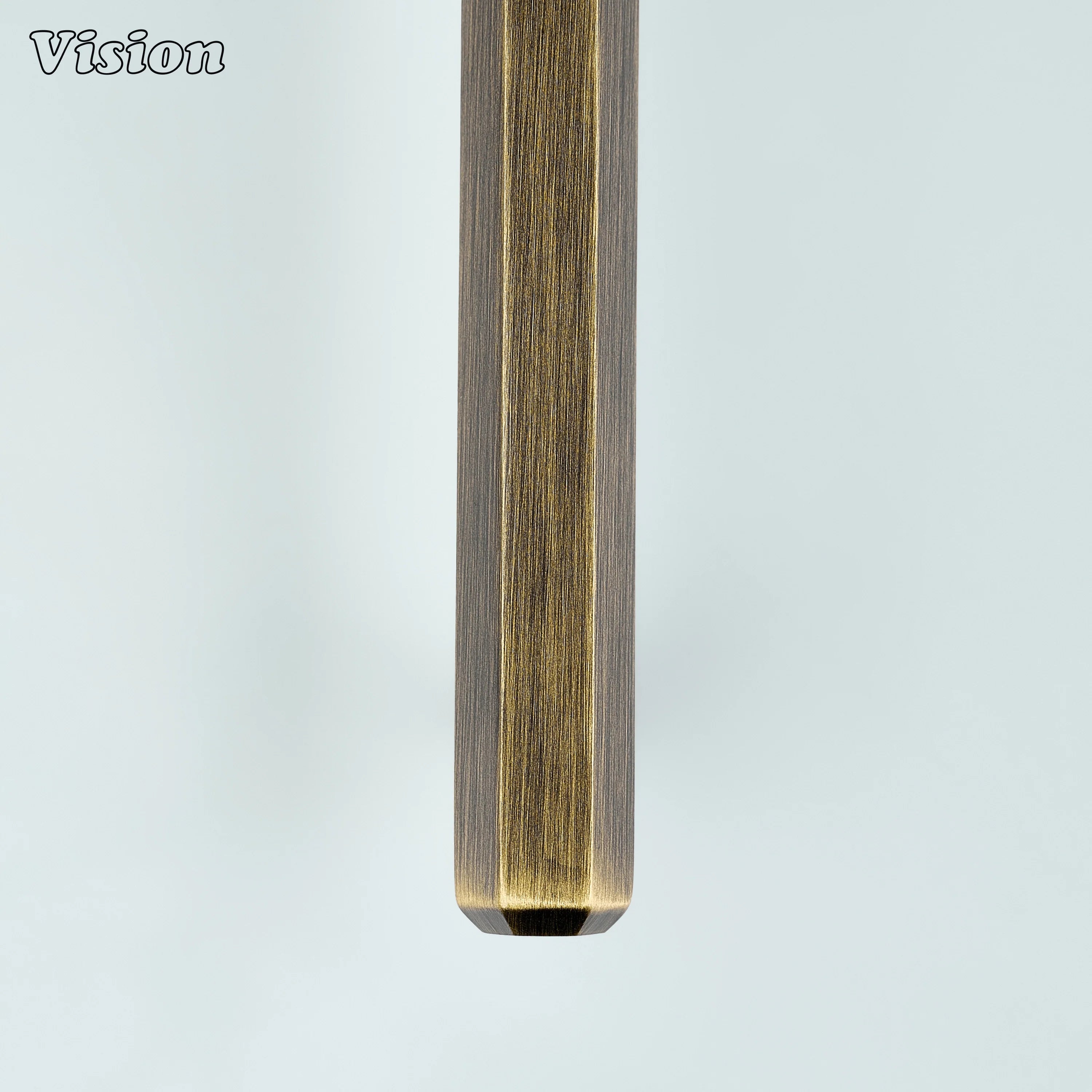 Minimal Antique Bronze cabinet handle with plain hexagonal bar and cylinder legs for cabinets