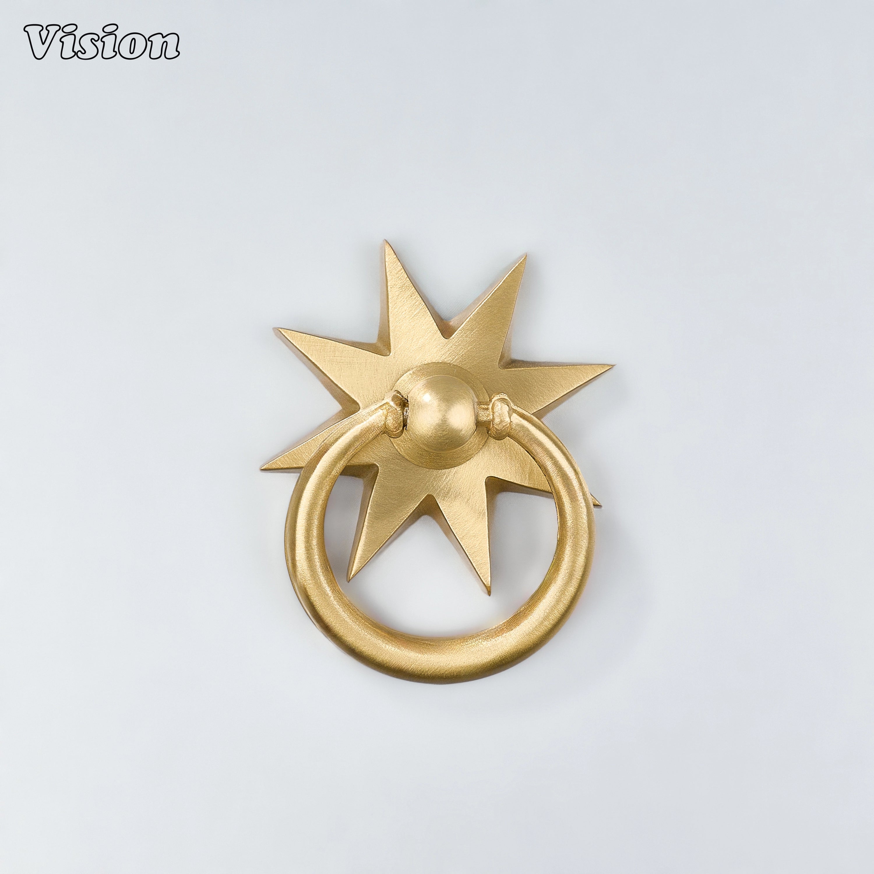 Shop Cosmo Premium Brass Star Medallion Pull in Gold. Premium cabinet ring pull for drawers, wardrobes and furniture with timeless style