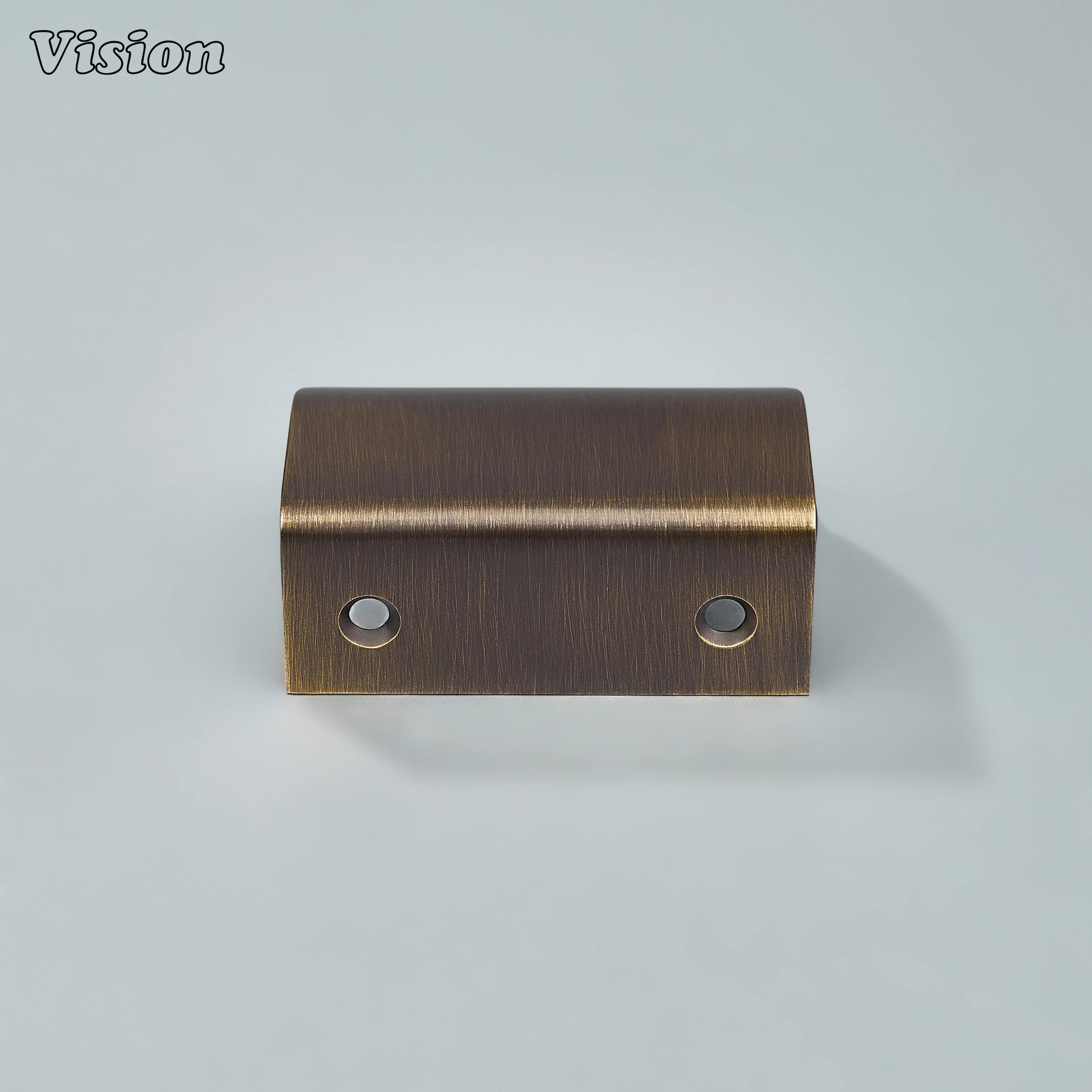 Plain curved cabinet handle in Antique Bronze finish with sleek round edge detail for cabinet doors