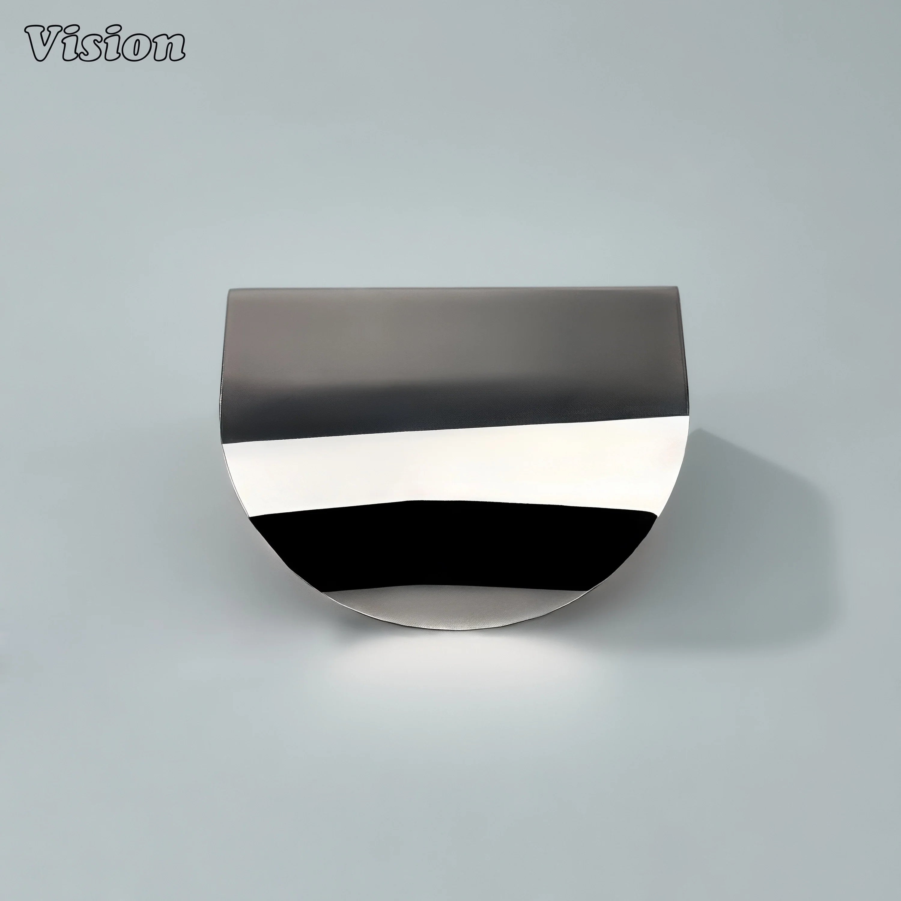 Polished Nickel cabinet handle featuring a smooth plain curved body and round edges for furniture