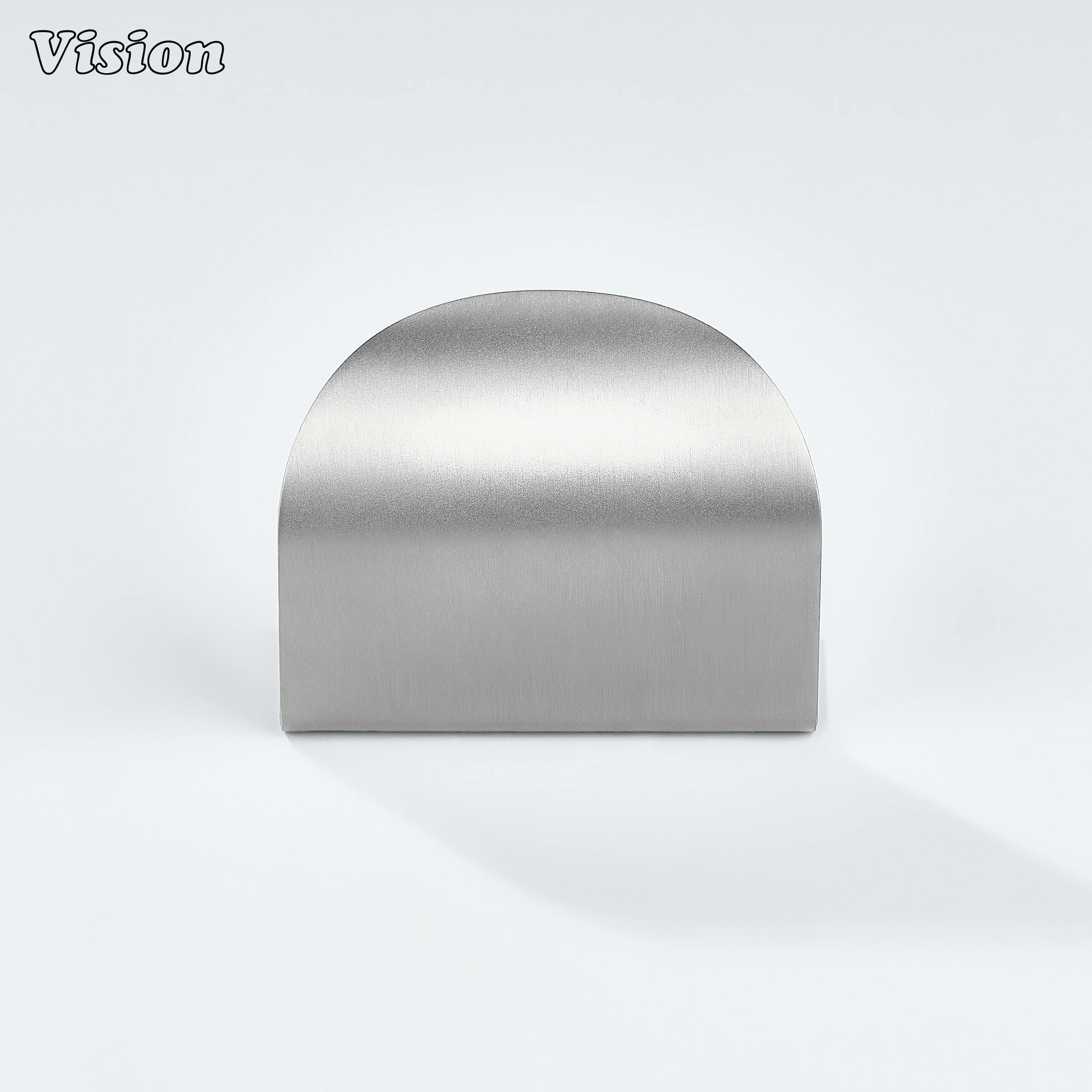 Silver finish plain curve cabinet pull crafted from solid brass for modern furniture drawers.
