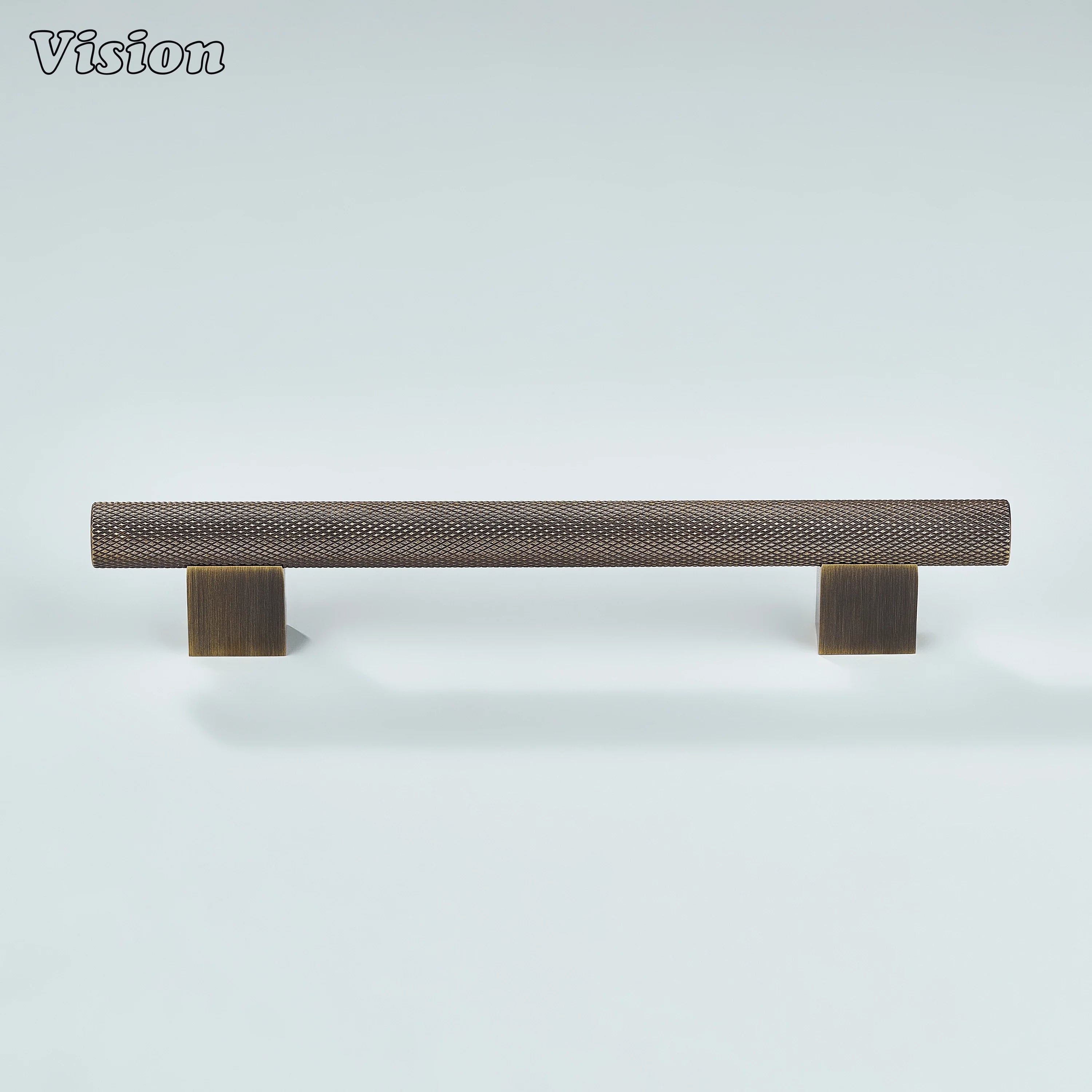 Knurled bar cabinet handle in Antique Bronze finish for kitchen cabinets