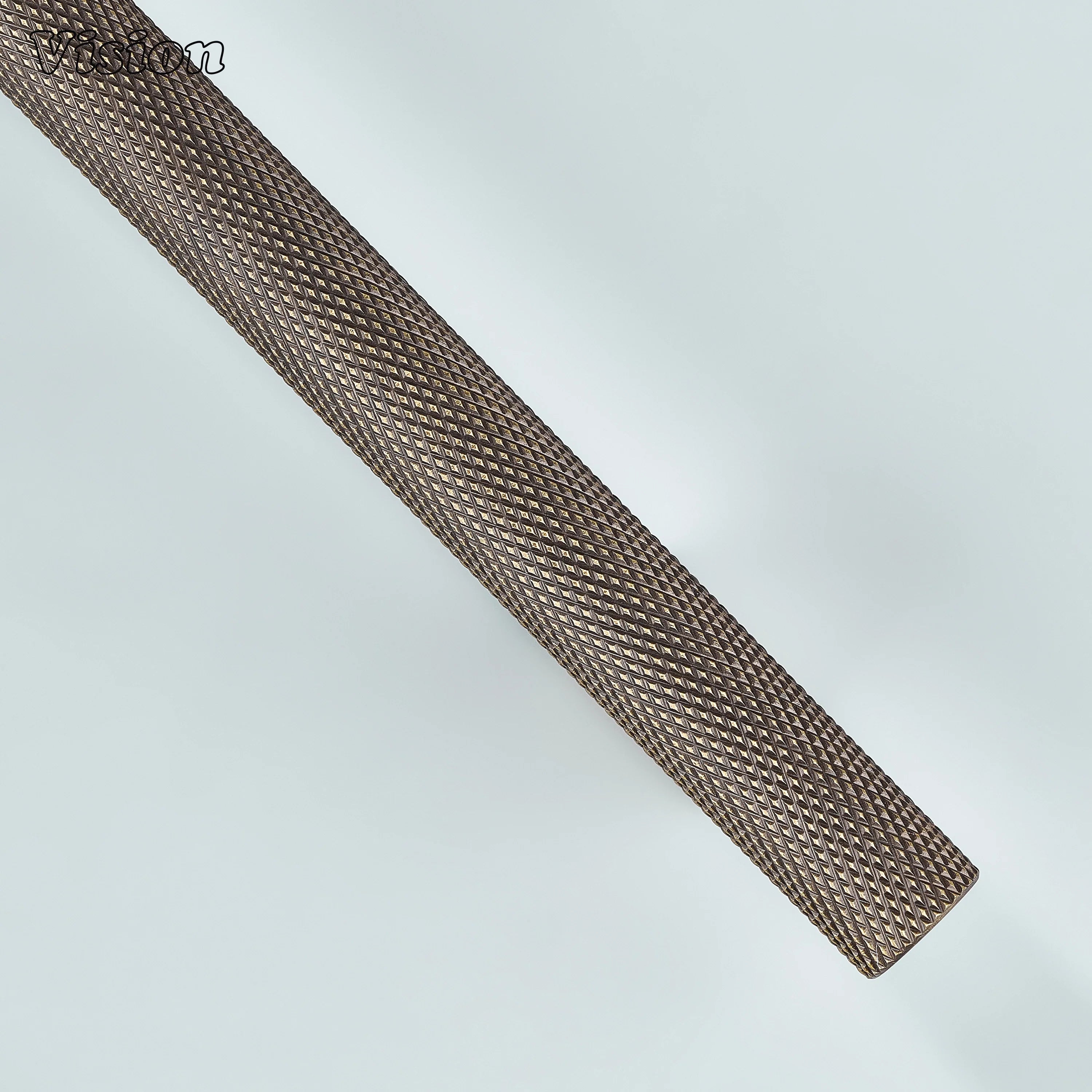 Cabinet handle with full knurled grip in Antique Bronze for drawers