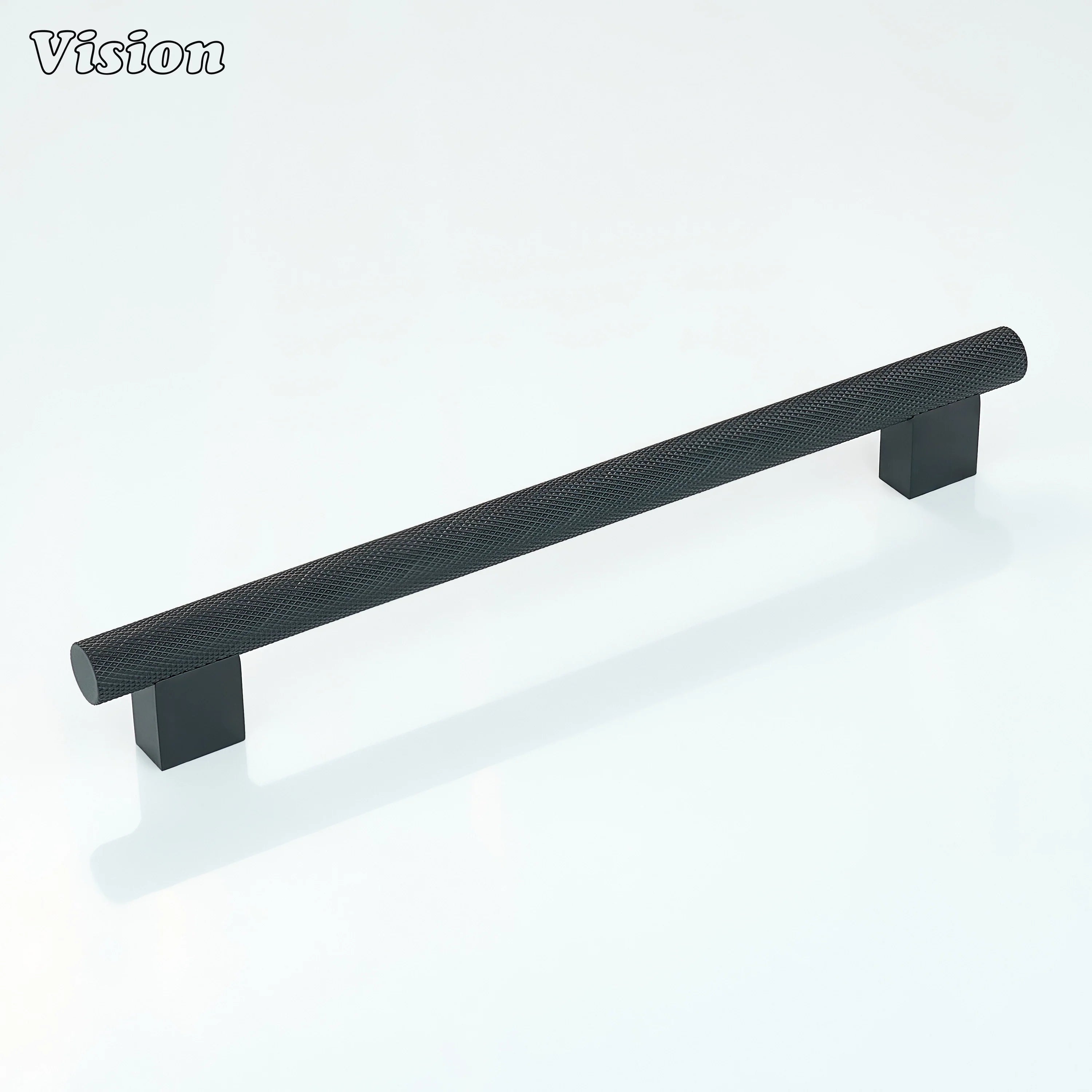 Black knurled brass cabinet handle for kitchen cabinets