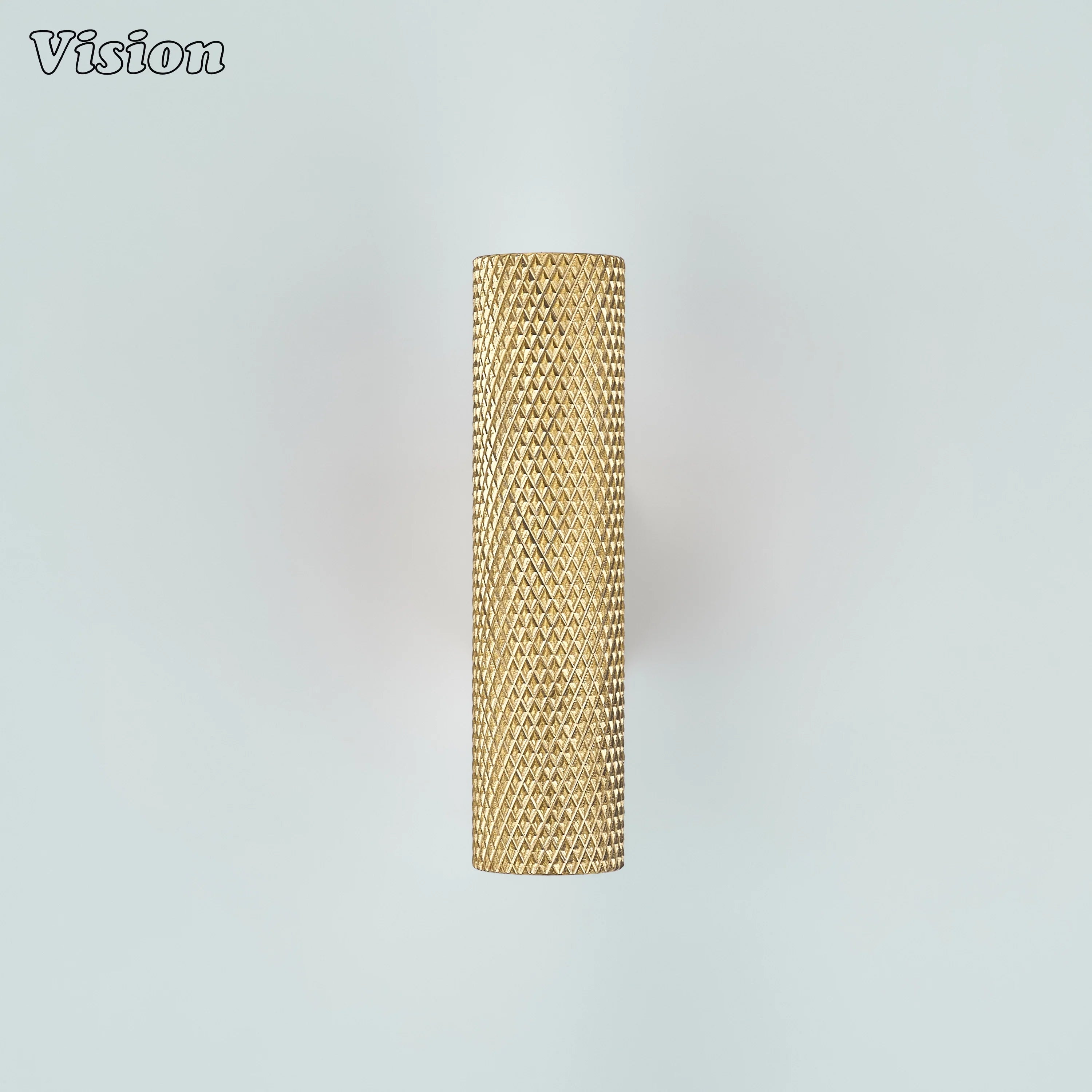 Knurled cabinet t-knob in Gold finish with solid square leg for furniture storage