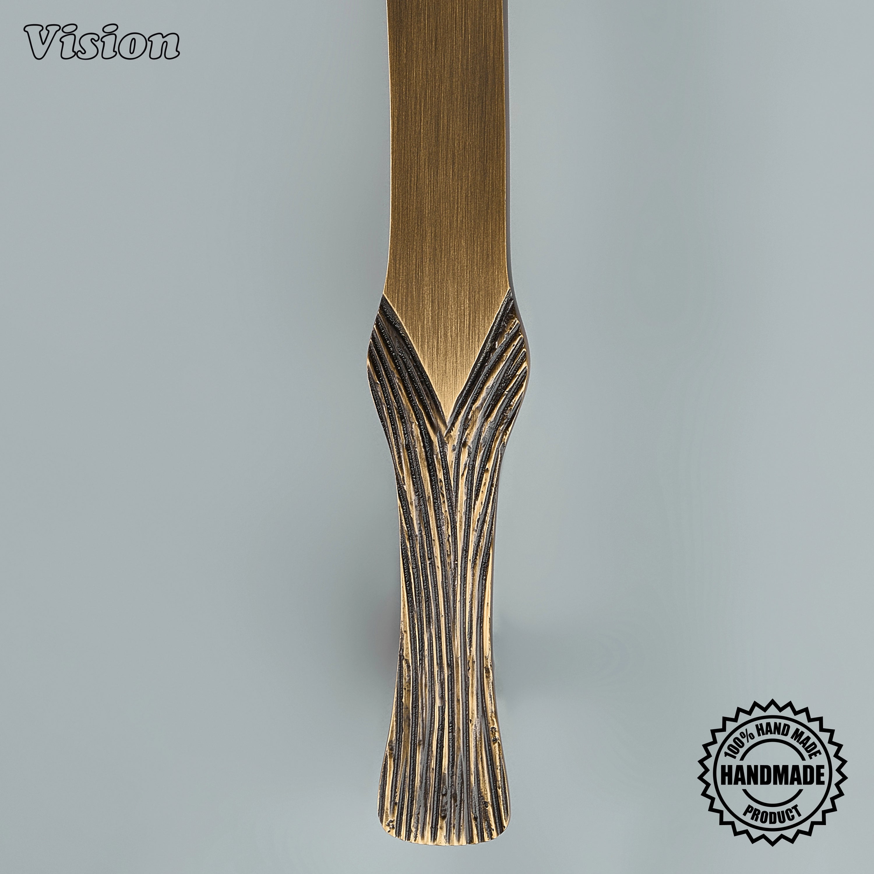 Premium Antique Bronze cabinet handle with organic textured profile for modern drawers and tall cabinets.