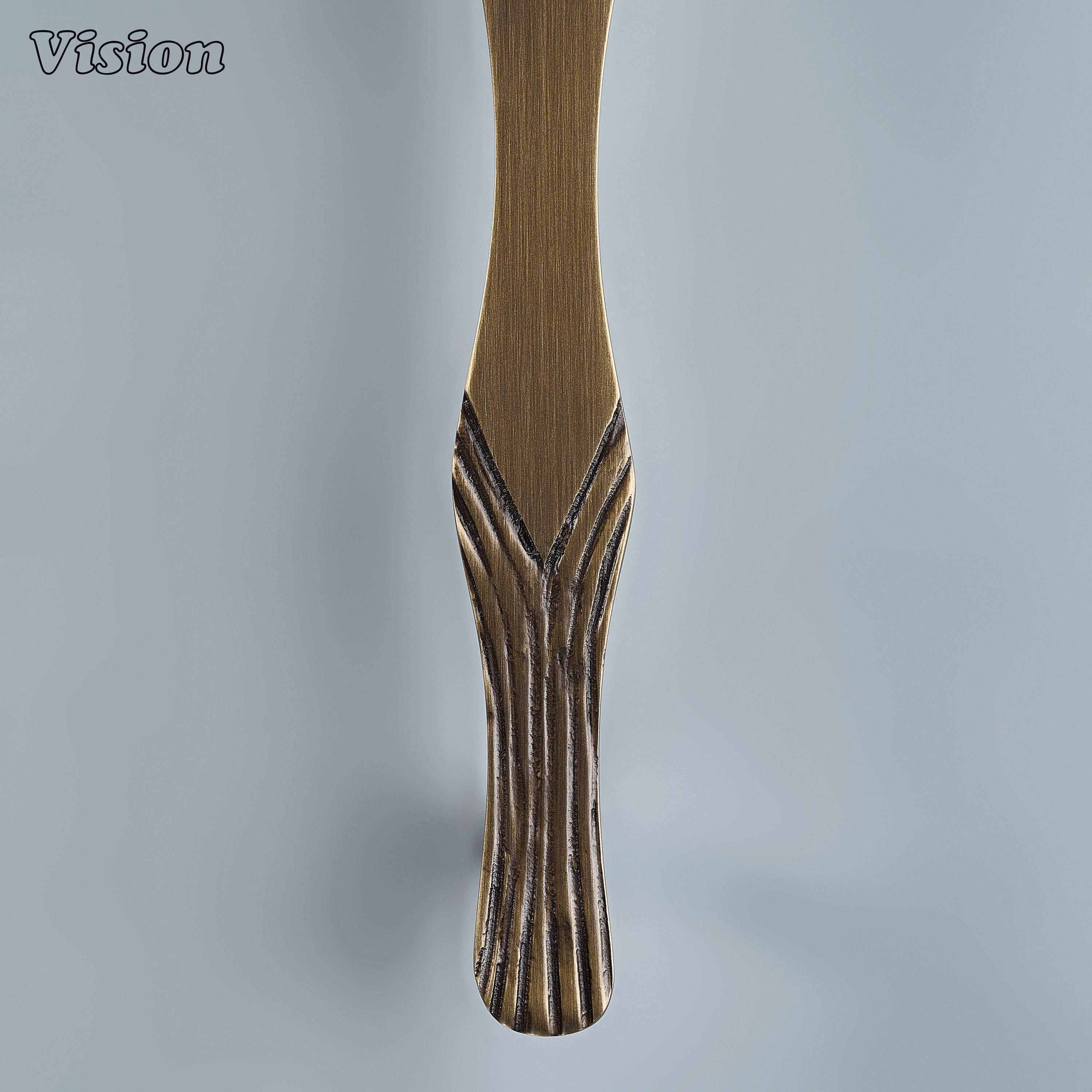 Premium antique bronze cabinet handle with organic textured profile for modern drawers and tall cabinets