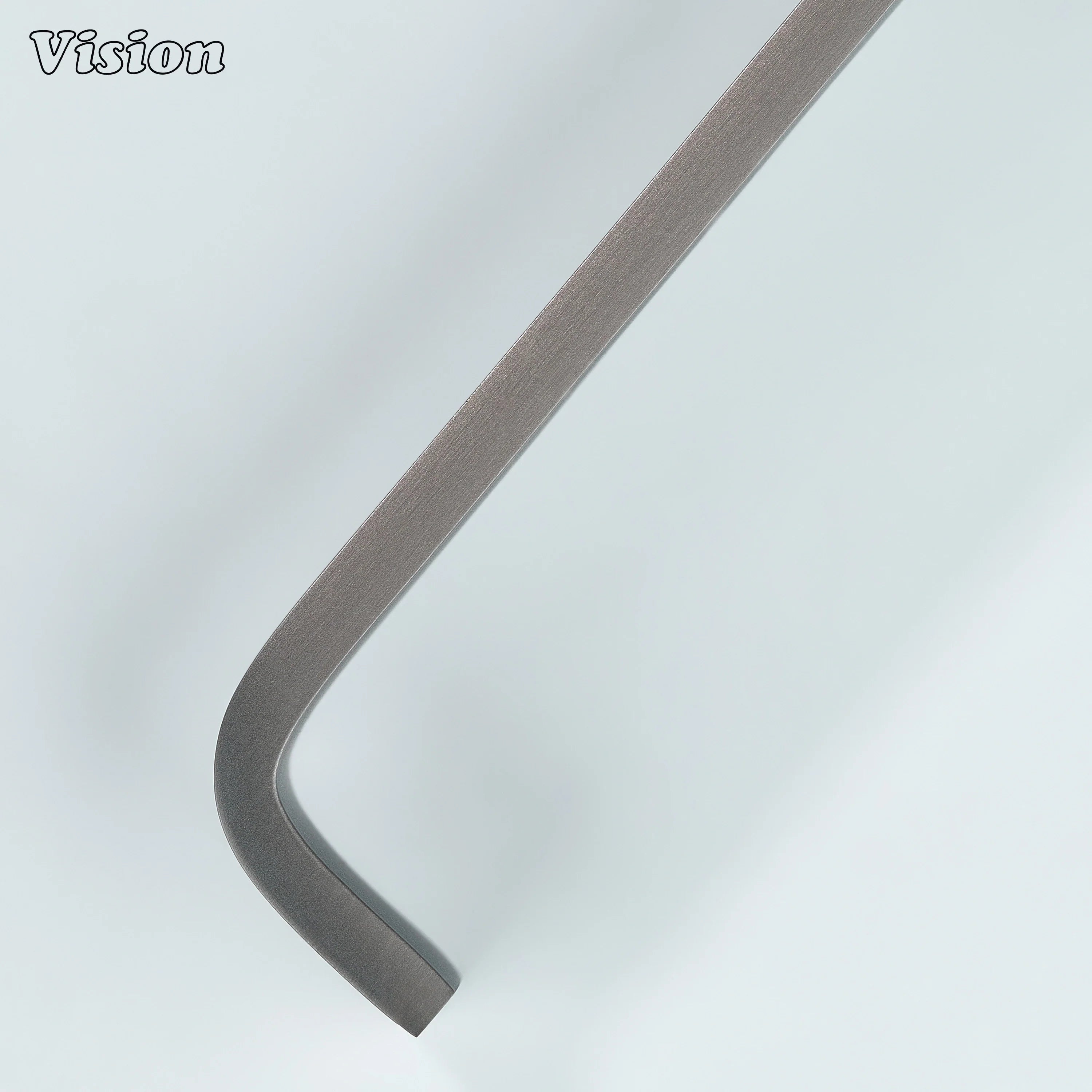 Gunmetal cabinet handle with smooth curved form for furniture
