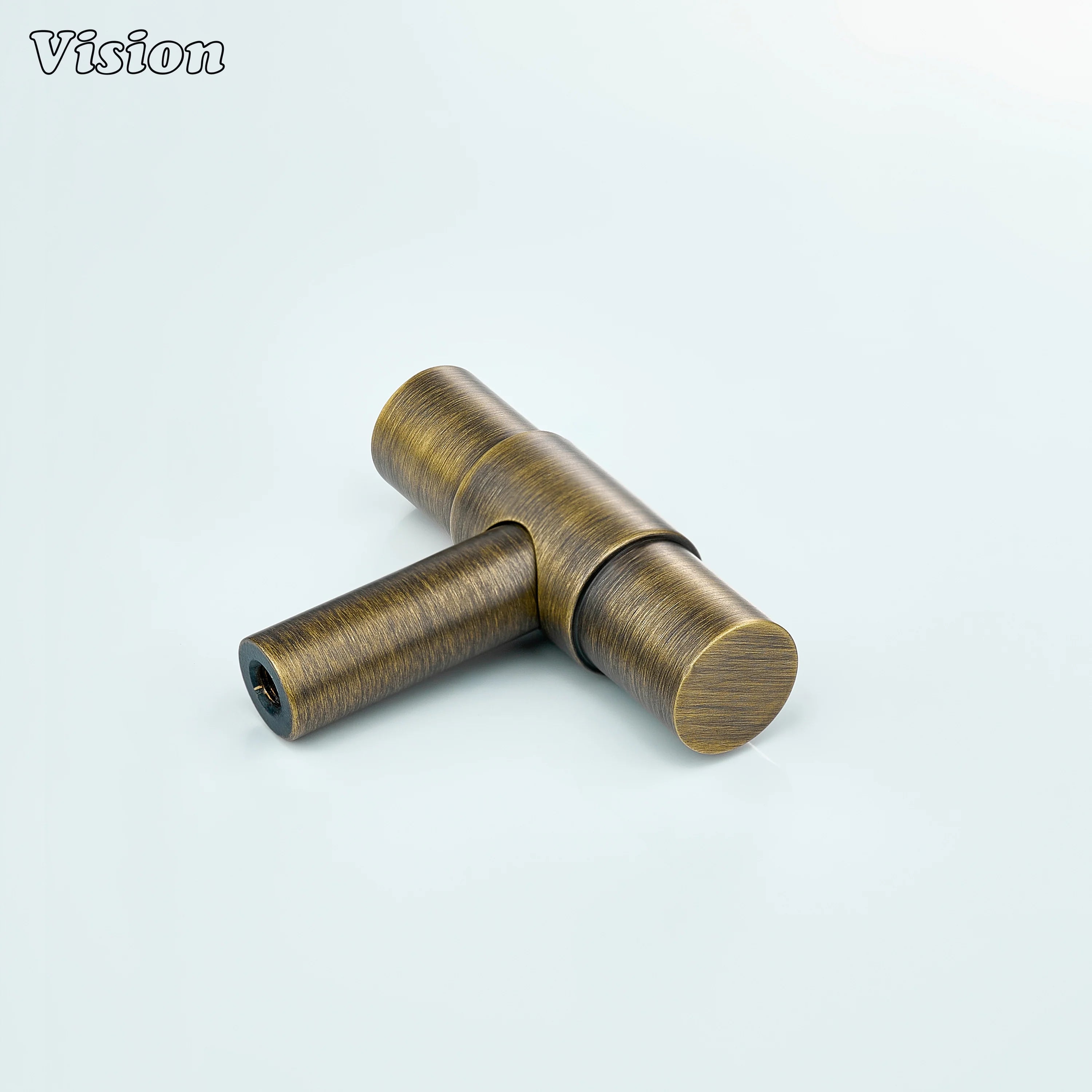Antique Bronze cabinet hardware t-knob with plain finish and cylindrical shape