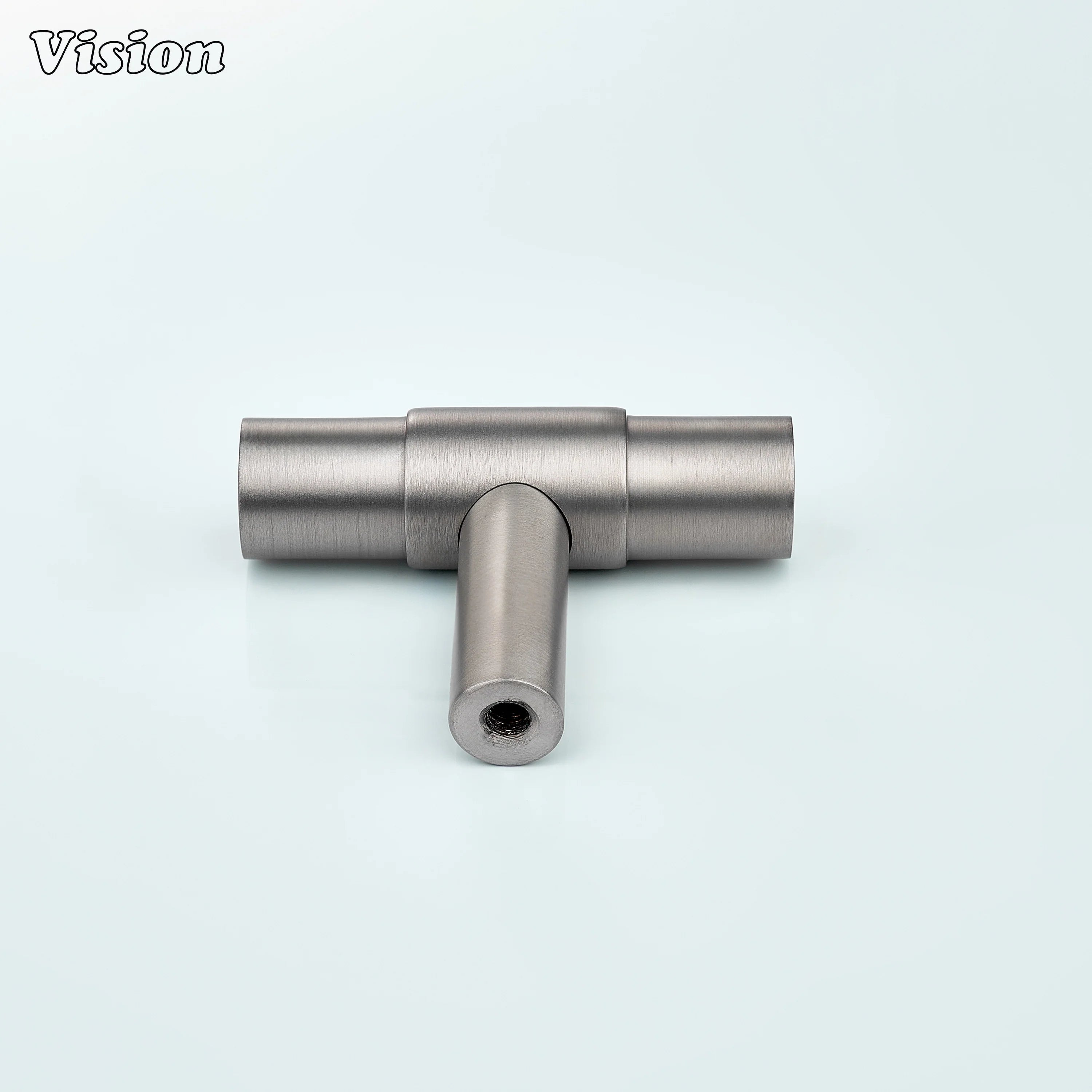 Silver cabinet hardware t-knob with plain cylindrical design for drawers