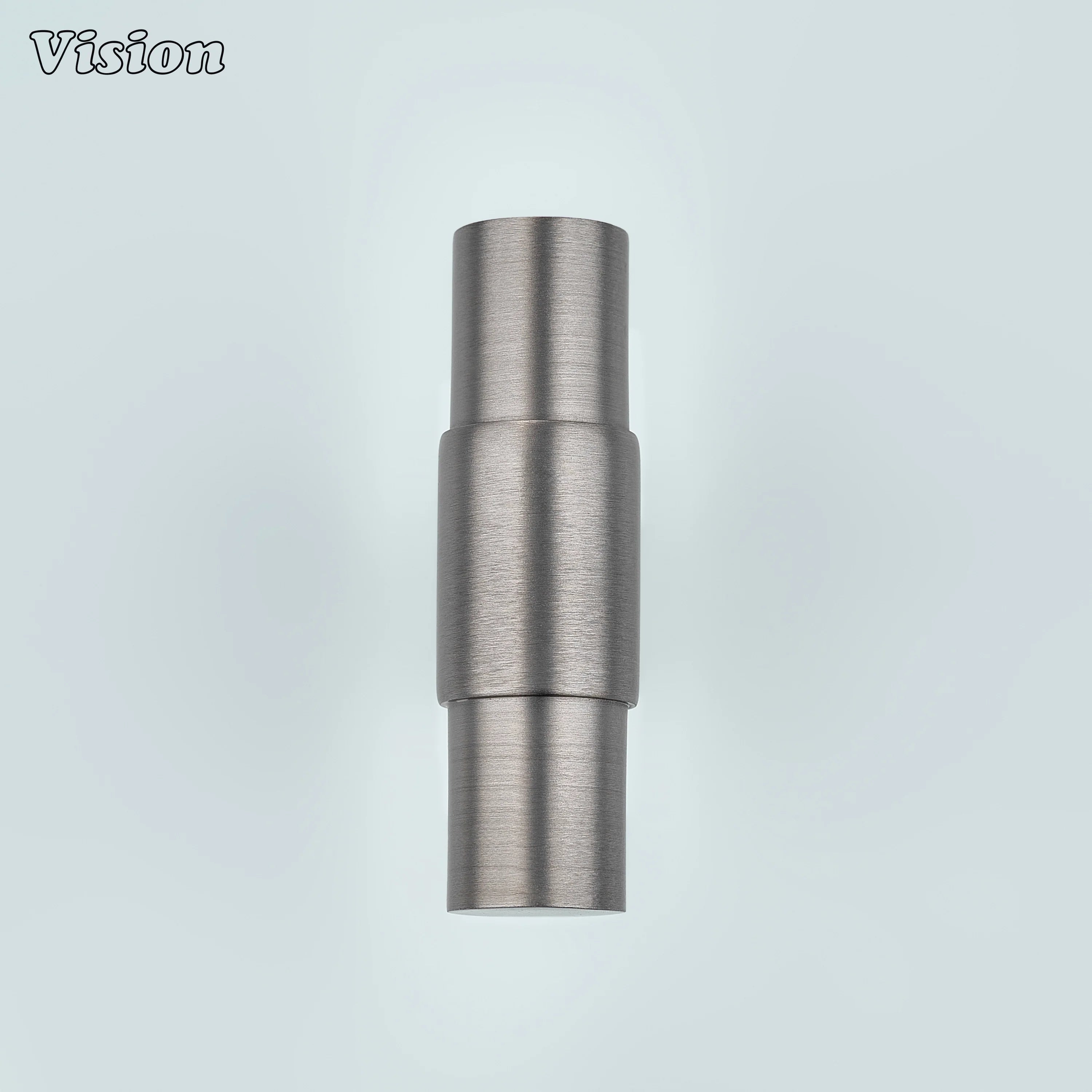 Silver furniture knob with clean round profile and stepped ring detail